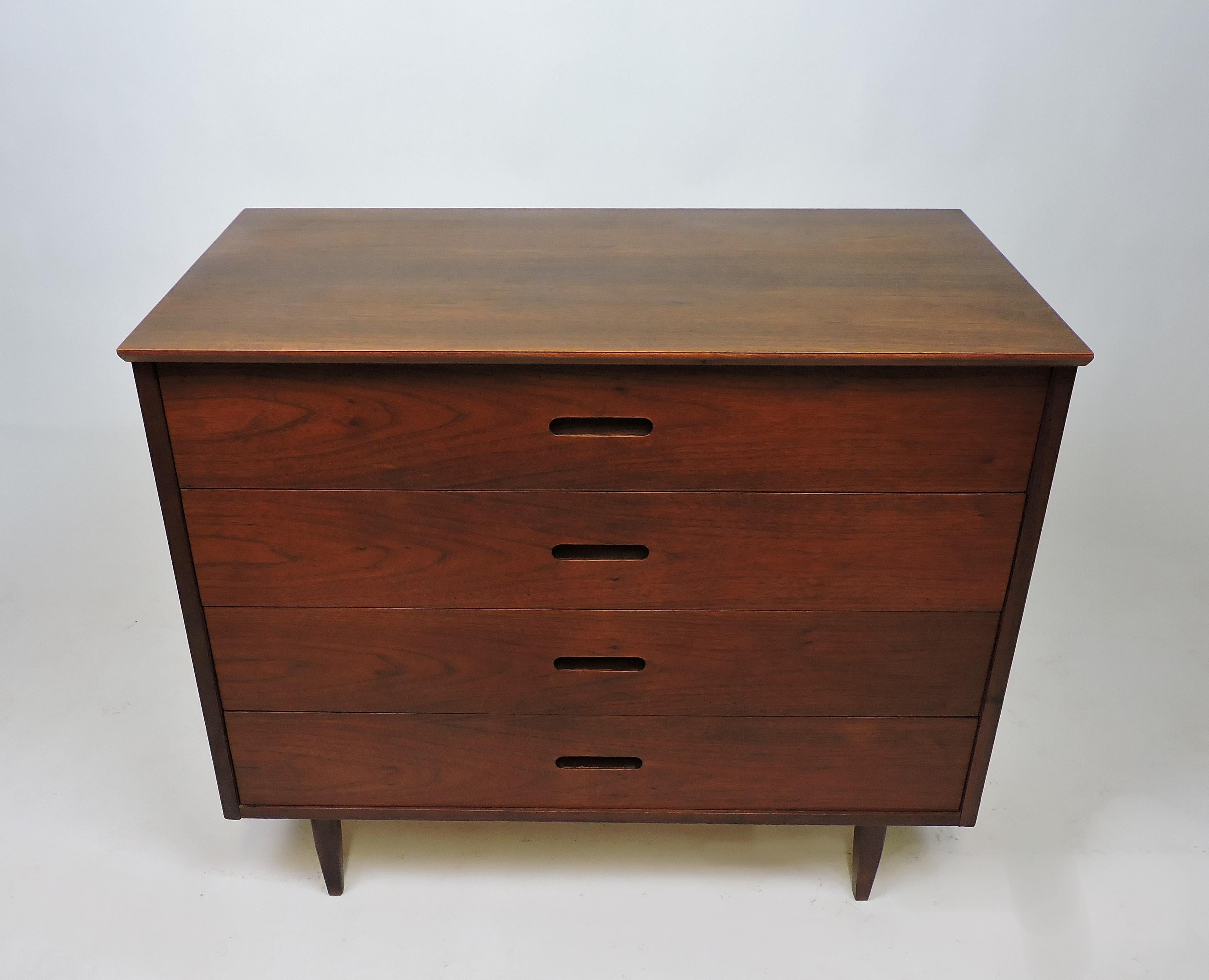 Jack Cartwright Mid-Century Modern Walnut Chest of Drawers Dresser Danish Style 1