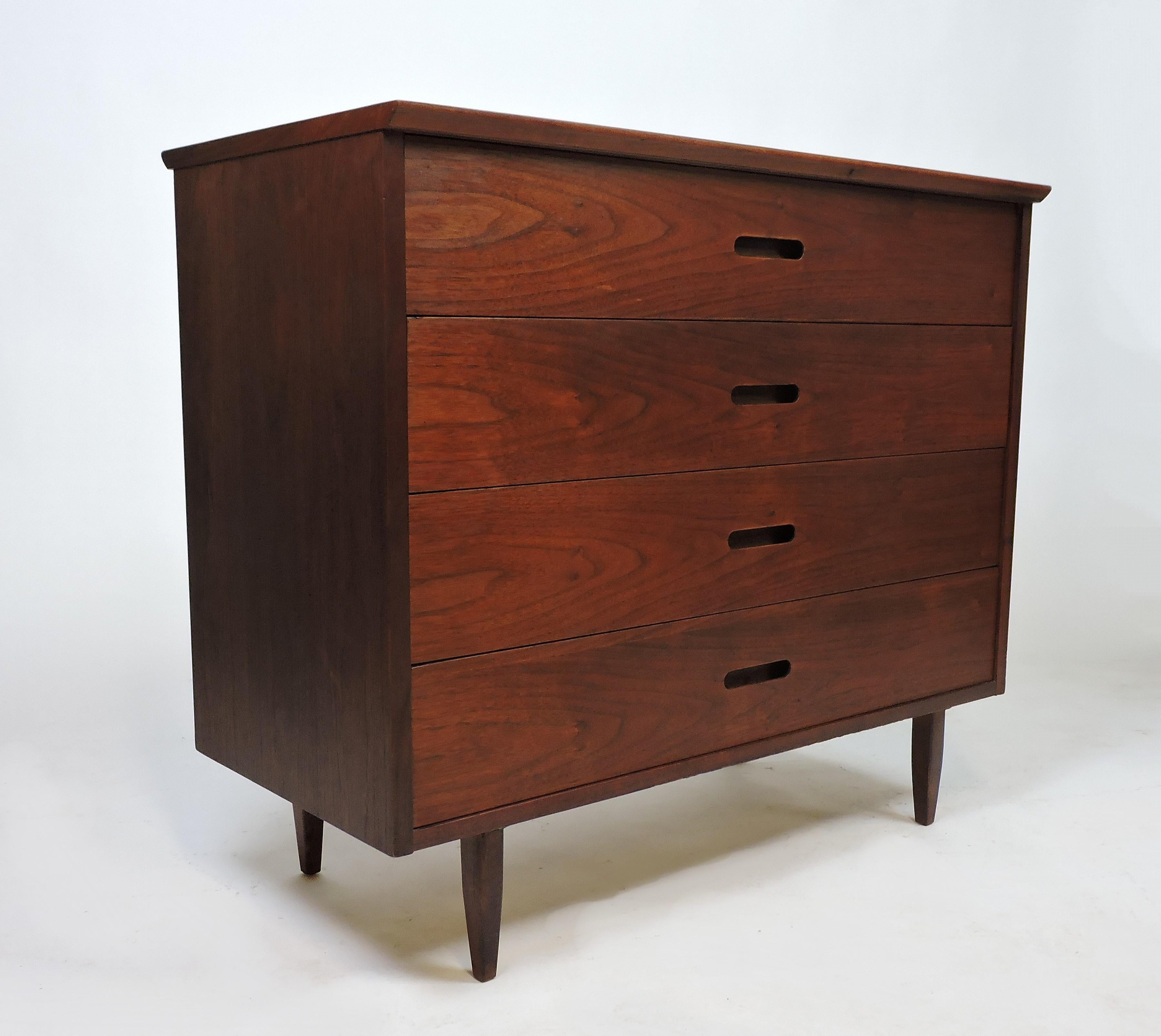 Jack Cartwright Mid-Century Modern Walnut Chest of Drawers Dresser Danish Style 2
