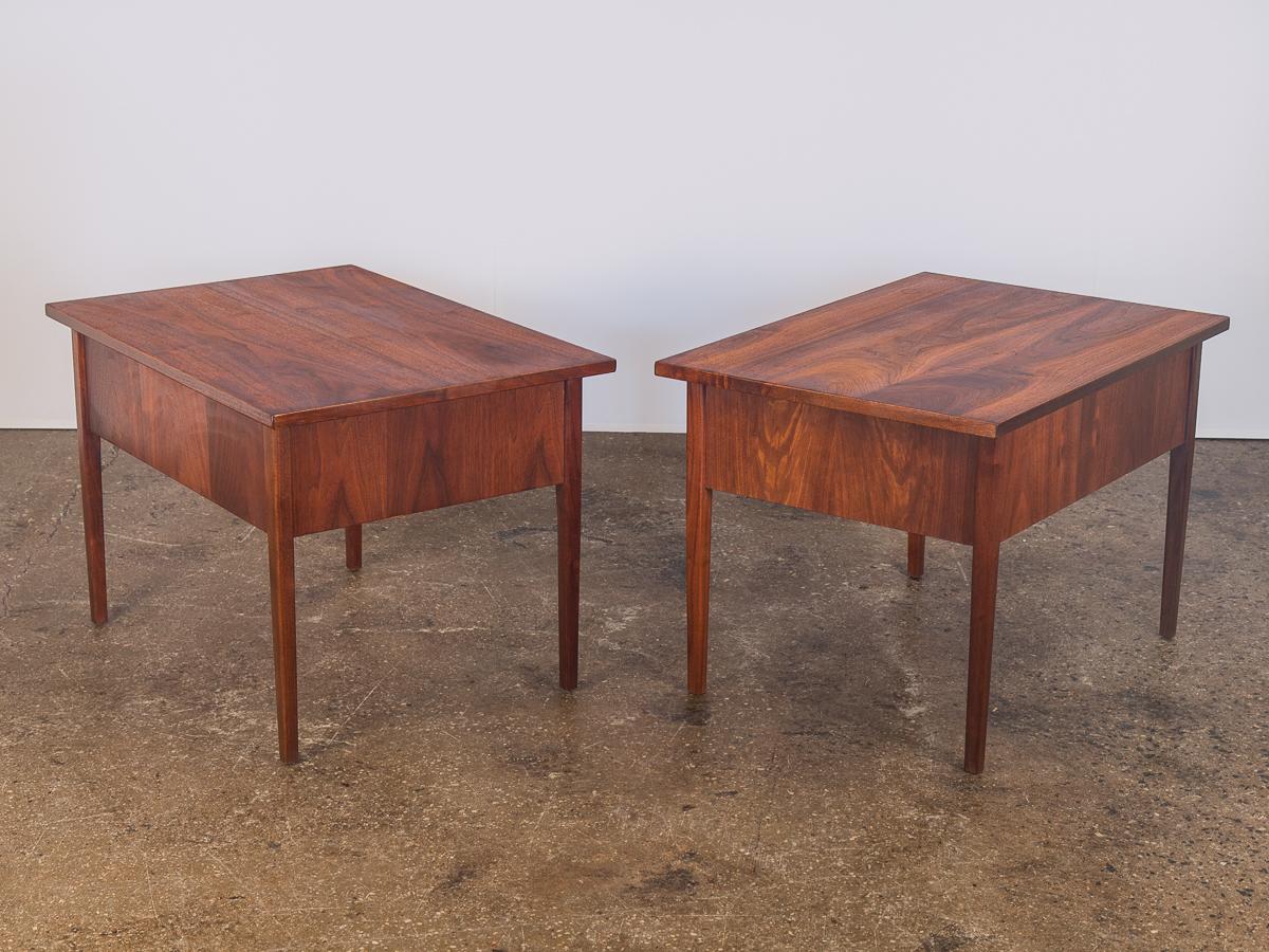 American Jack Cartwright Pair of Midcentury Walnut End Tables for Founders