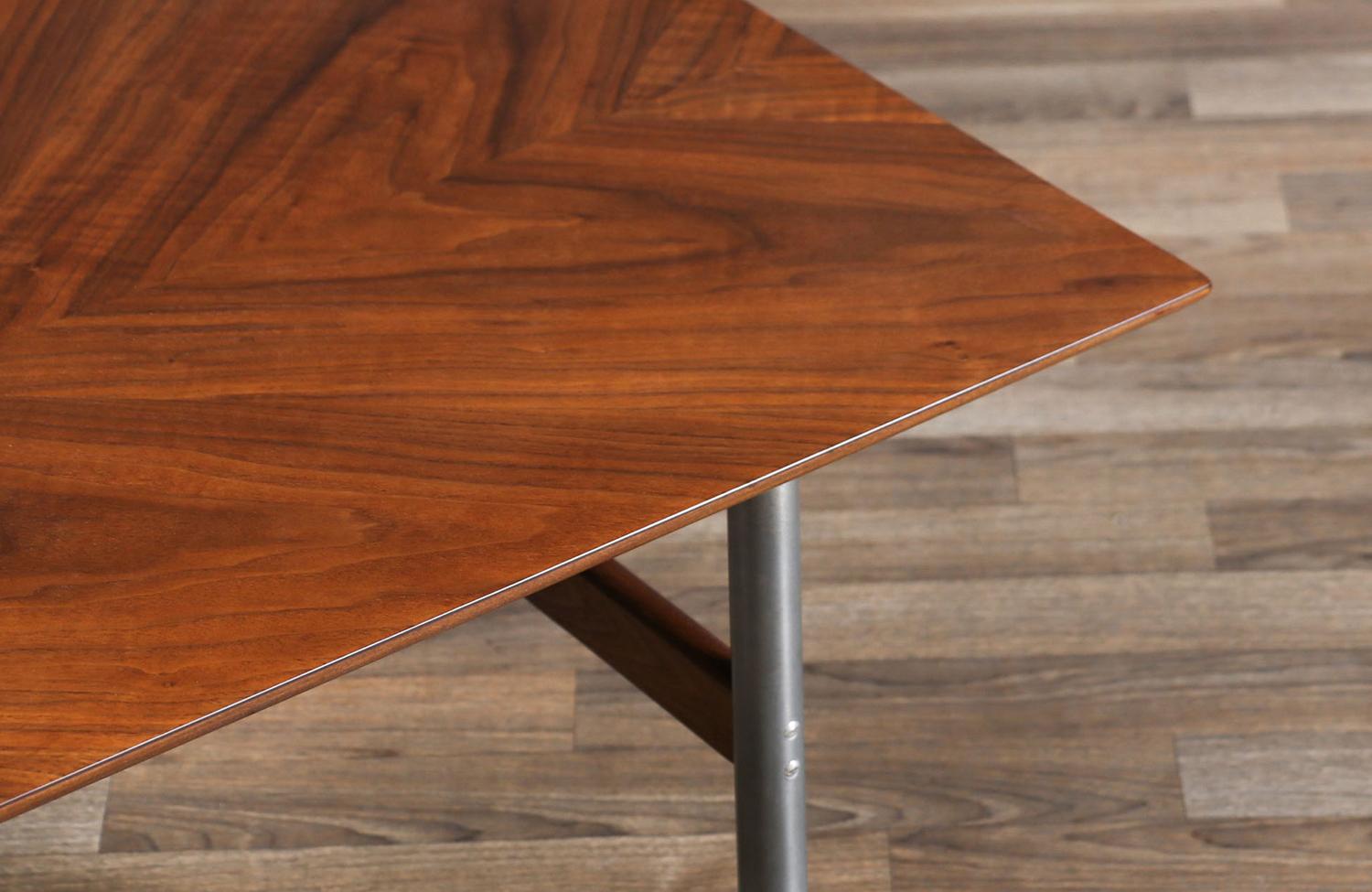 Jack Cartwright Steel & Walnut Coffee Table for Founders For Sale 1