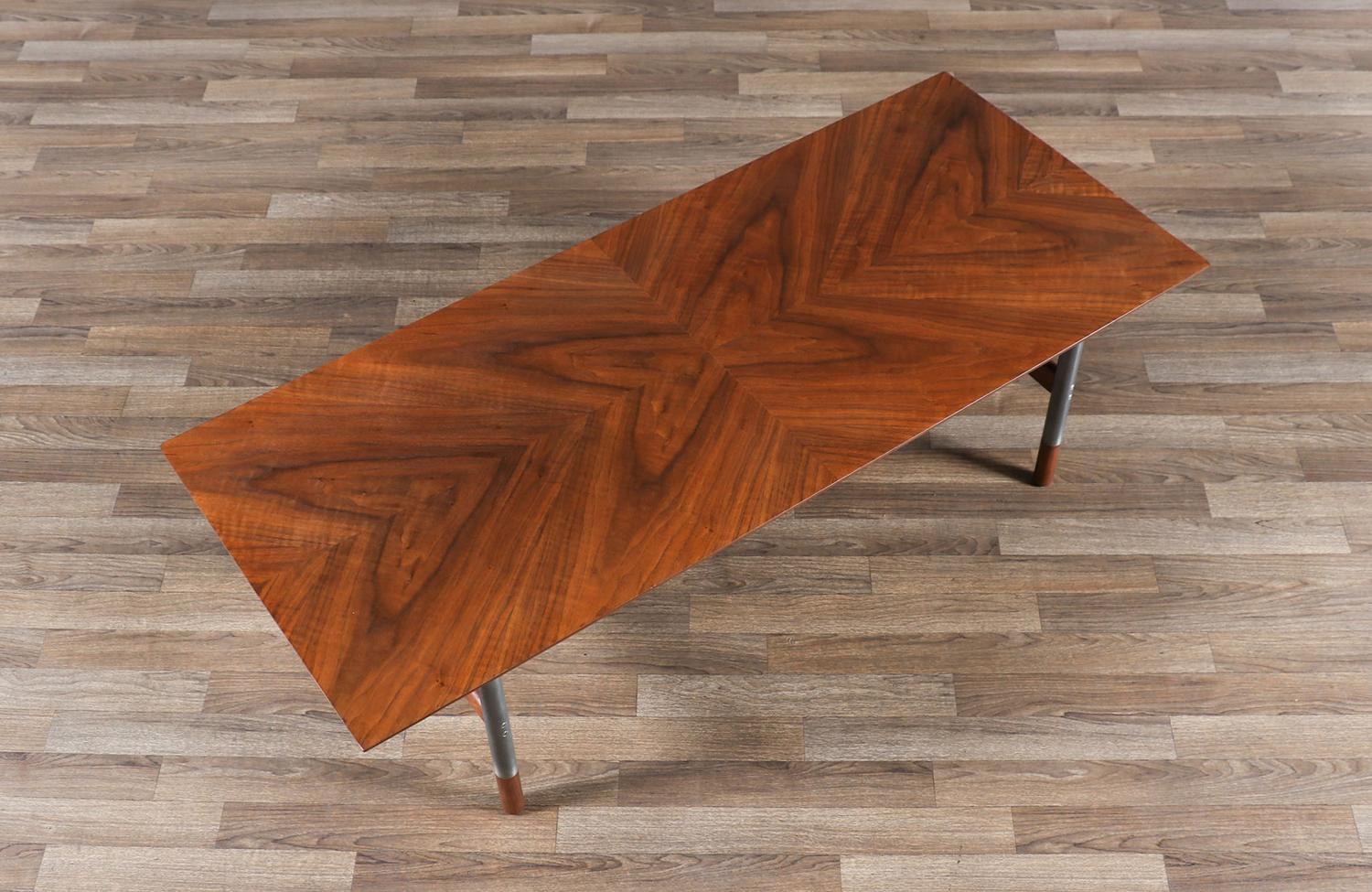 Jack Cartwright Steel & Walnut Coffee Table for Founders For Sale 3