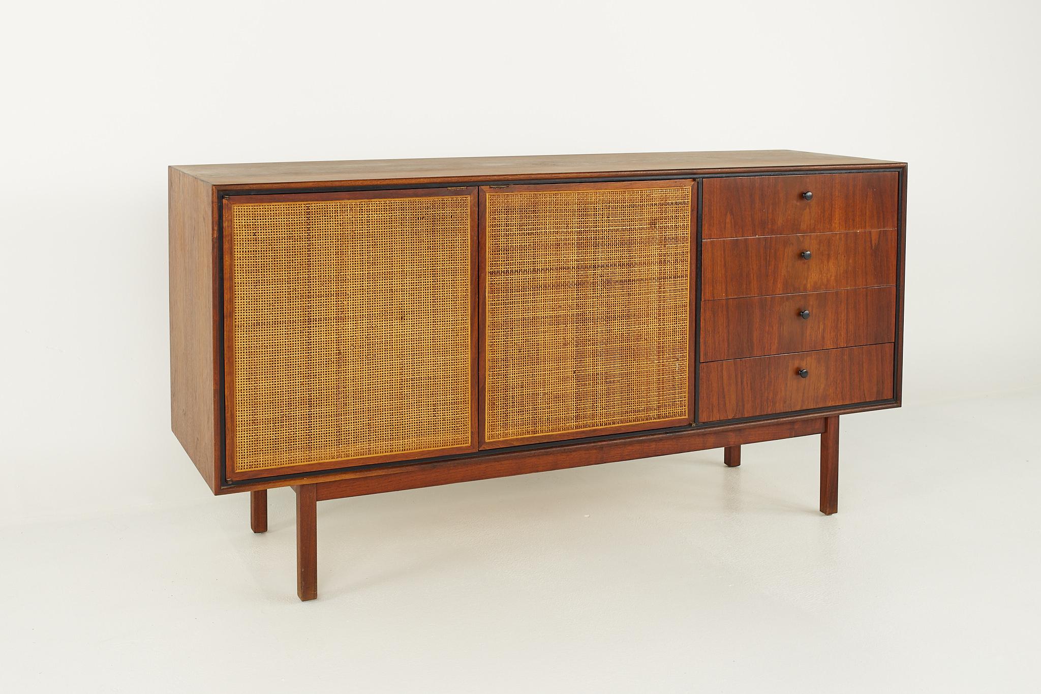 Jack Cartwright Style Founders Mid Century Cane Front Credenza with Hutch 5