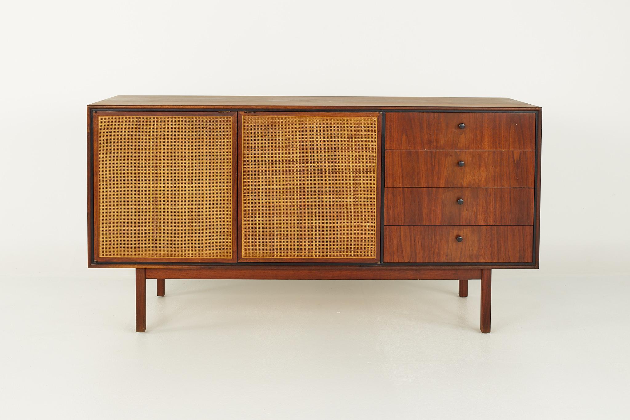 Jack Cartwright Style Founders Mid Century Cane Front Credenza with Hutch 6