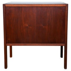 Jack Cartwright Walnut Nightstand with Slate Top, Mid-Century Modern Side Table