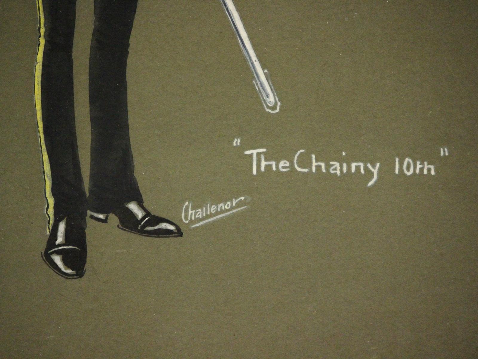„The Chainy 10th“ (Prince Of Wales's Own Royal) Gouache von Jack Challenor im Angebot 4