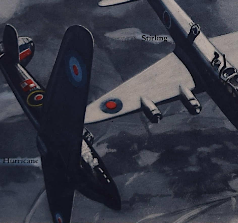 Jack Coggins
Insegne dell'aereo
Poster originale d'epoca, litografia 
60 x 45 cm 
Firmato nell'immagine in basso a destra 

Questo poster di propaganda originale della Seconda Guerra Mondiale fu inizialmente commissionato dall'esercito come tabella