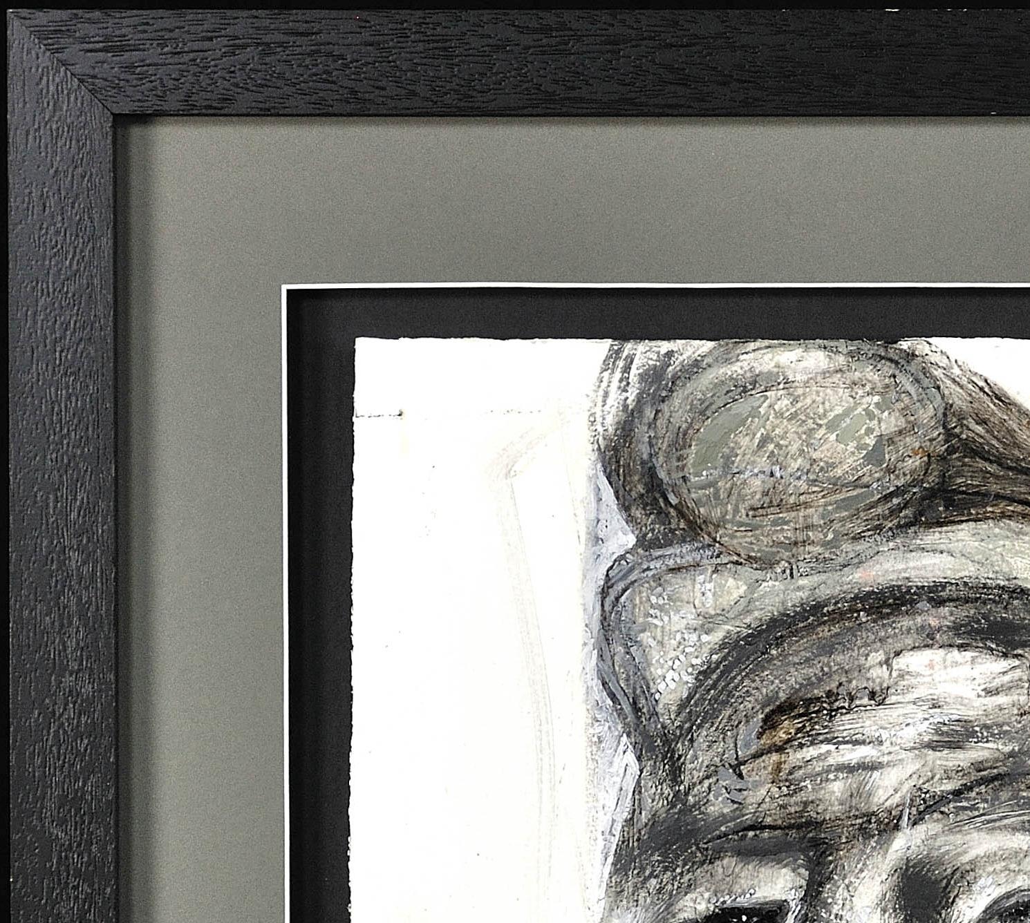 Retrato De Un Minero Del Carbón Galés 1970 Obra De Arte En Técnica Mixta Minería En El Sur De Gales en venta 15