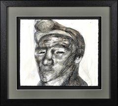 Retro Welsh Miner.1970s Social Realist Work.Original Mixed Media Painting.Coal Mines.