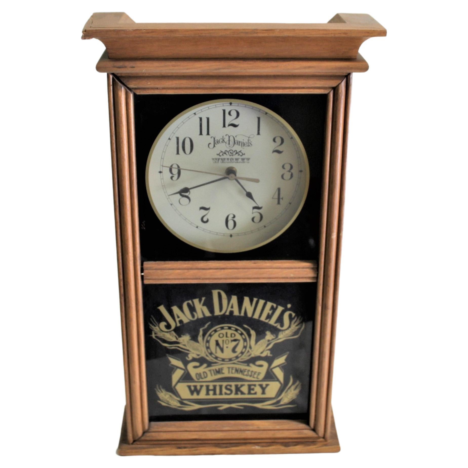 Jack Daniels Clock /Oak Case  /Battery For Sale