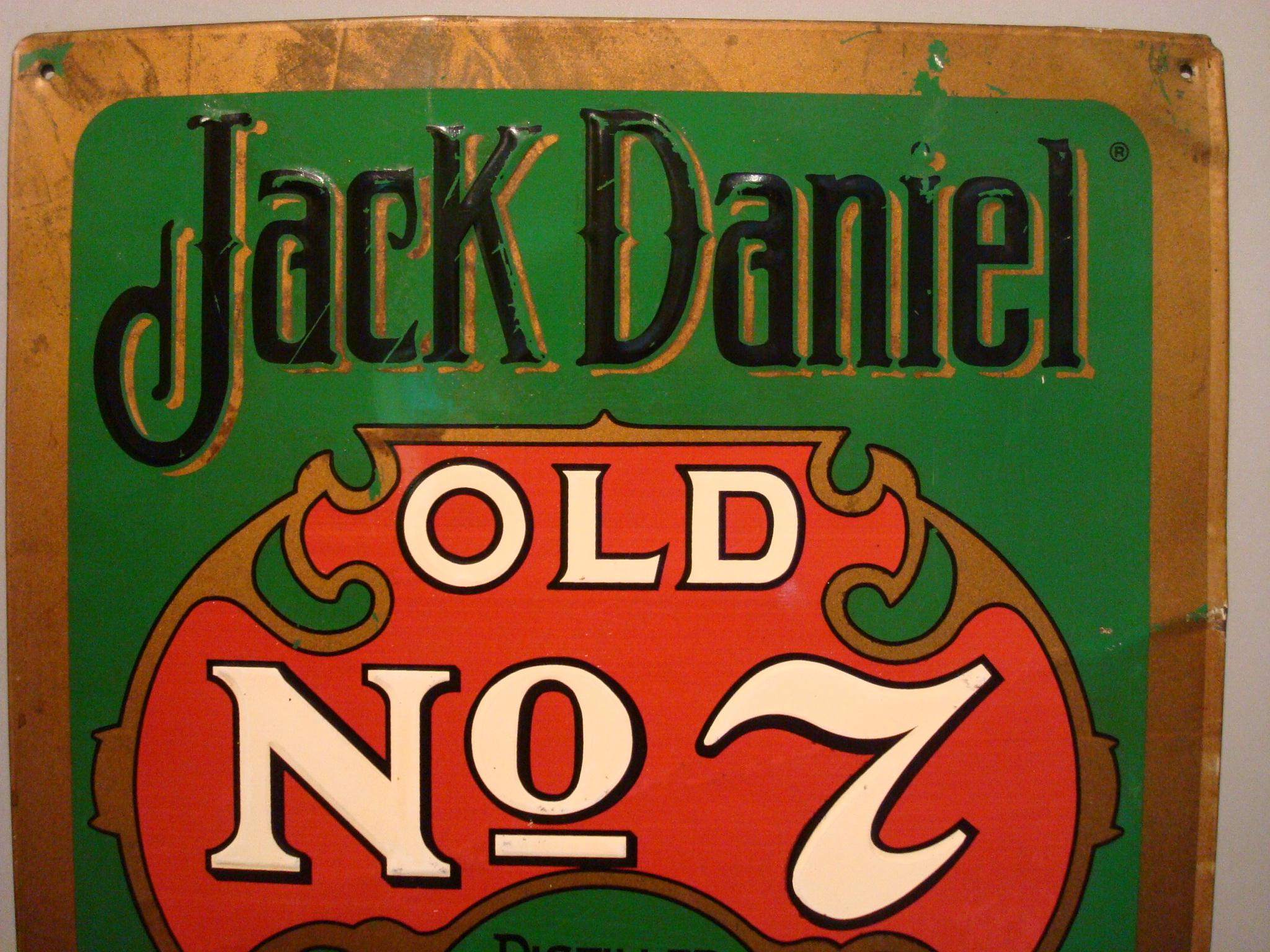 Jack Daniels old number 7 whiskey tin advertising bar sign / 1950s midcentury.
Perfect to decorate a bar.