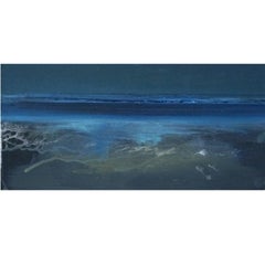 Cielo lunatico a Watergate Bay, olio su tela, 21° secolo, con cornice