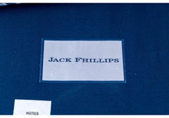 Jack Fhillips Custom Upholstered Blue And White Three Seat Sofa