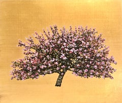 Red Diesel Cherry Blossom - Contemporary Landscape Painting by Jack Frame