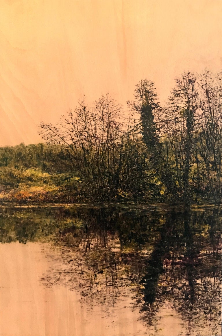 Jack Frame Riverside Reflection I Contemporary, Landscape Painting