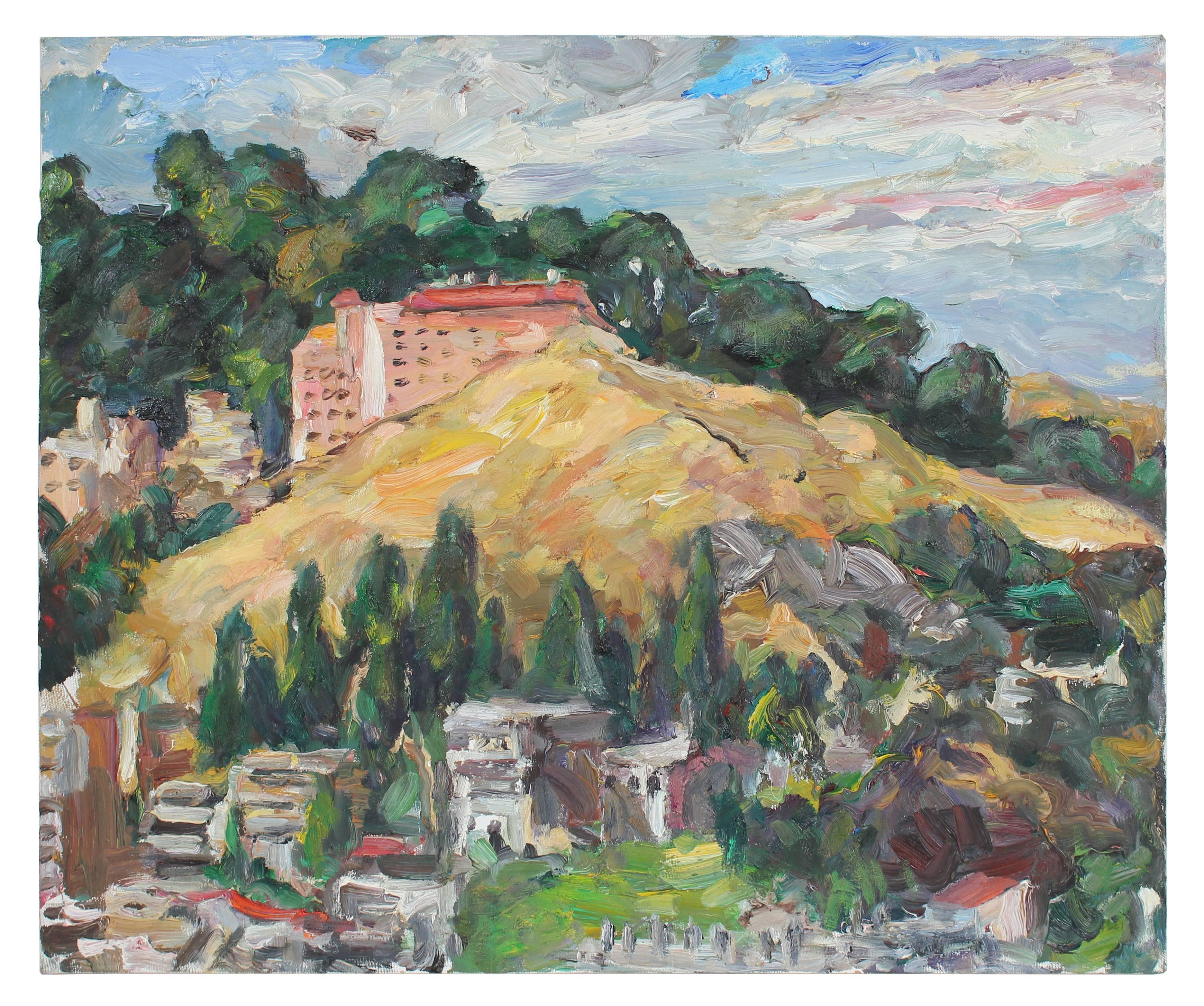 Jack Freeman Landscape Painting - "Big Condo" San Francisco Landscape, Oil on Canvas, 2006