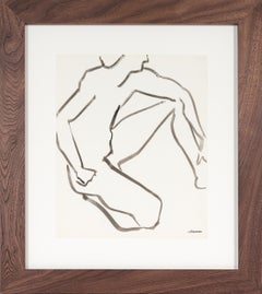 Modernist Figure Drawing 1976 Ink Wash