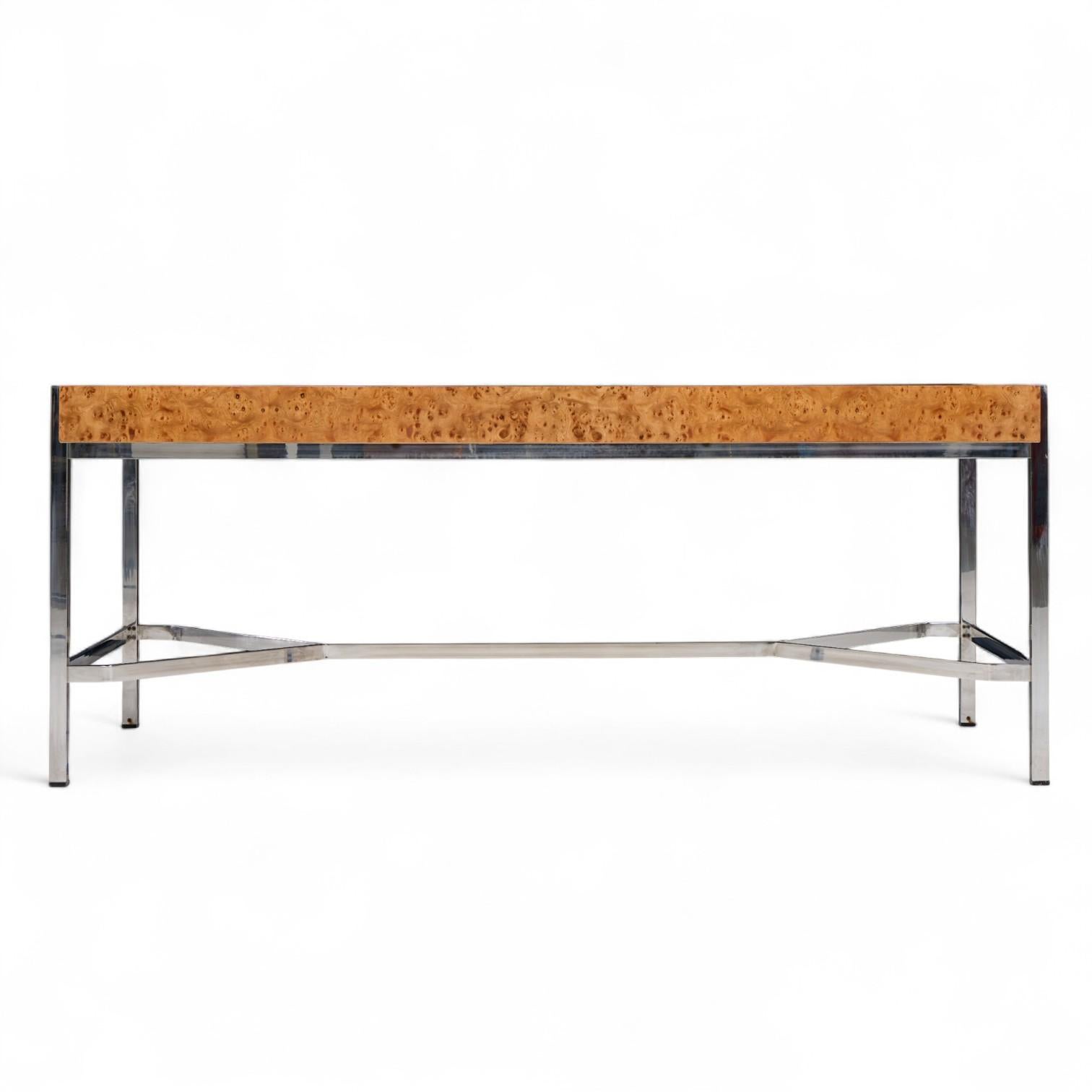 Jack Freiden für Pace Mid Century Wurzelholz und Chrom Schreibtisch im Angebot 3