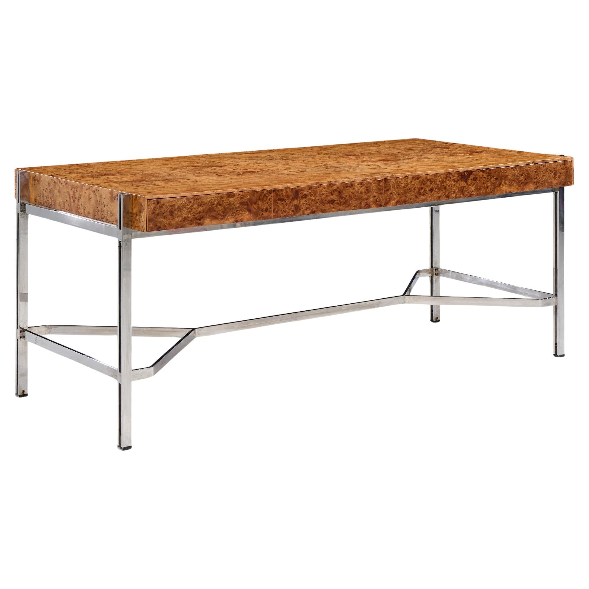 Jack Freiden per Pace, scrivania in legno di boro e cromo del Mid Century