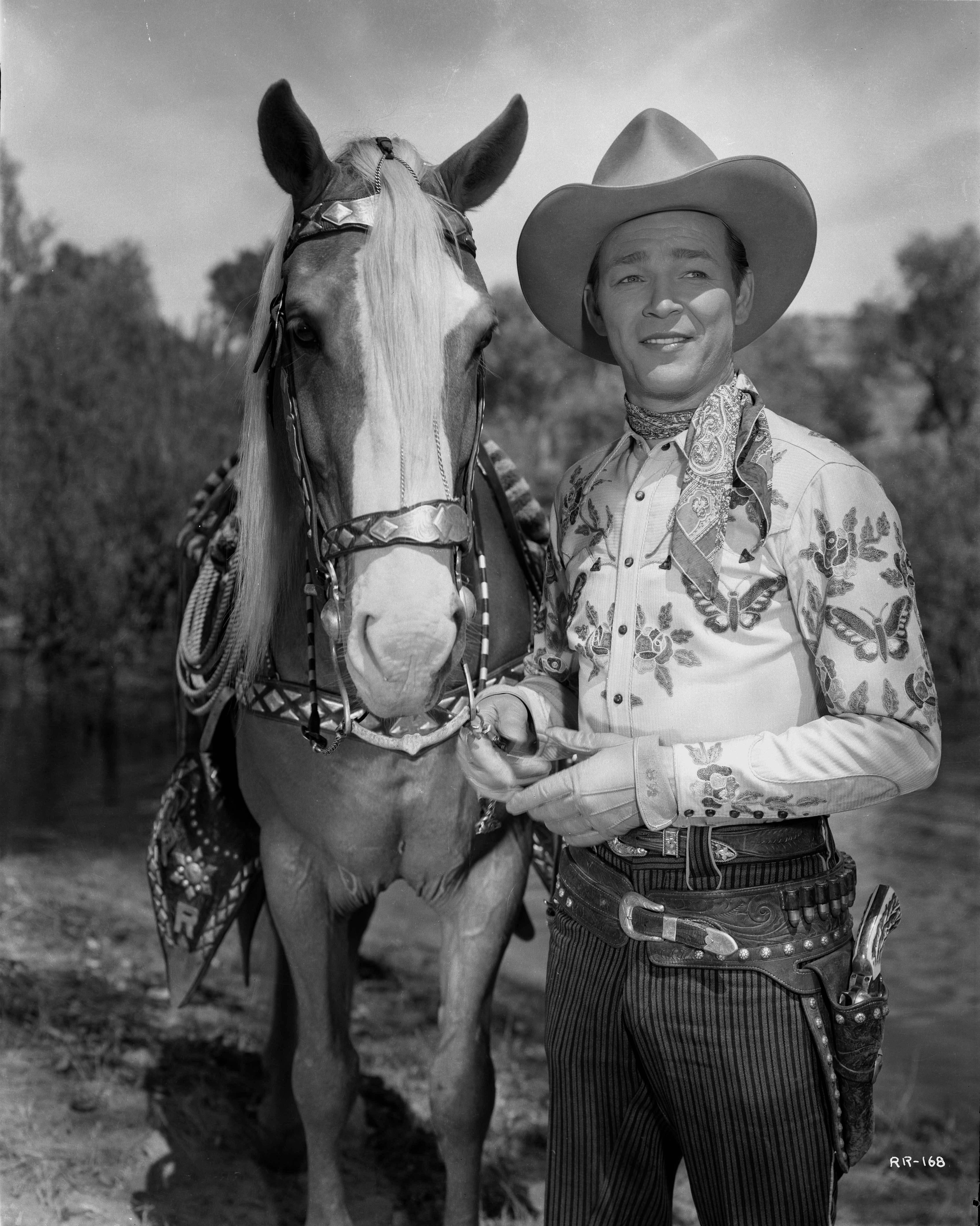 Jack Freulich Portrait Photograph - Roy Rogers Posed with His Horse Fine Art Print