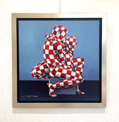 The Kiss Painting: American Modern Acrylic and Oil on Canvas