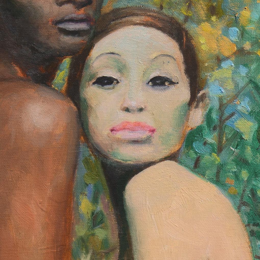 „Double Figural“, Kalifornien, postimpressionistisches Ölgemälde, Santa Monica College im Angebot 1