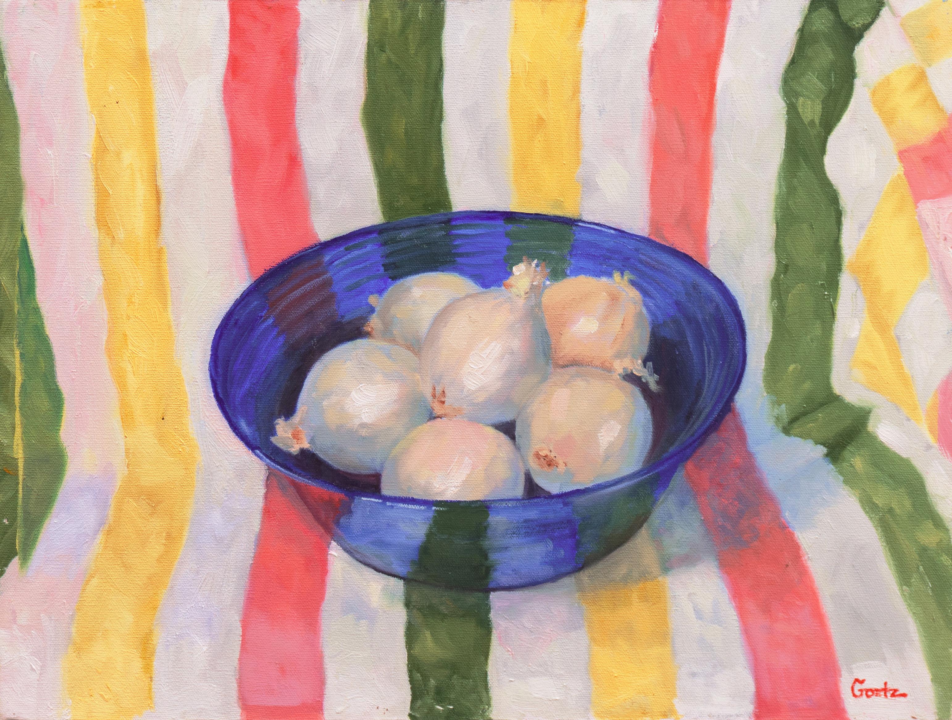 Jack Goetz Still-Life Painting - 'Still Life of Onions', California, Post Impressionist Oil, Santa Monica College