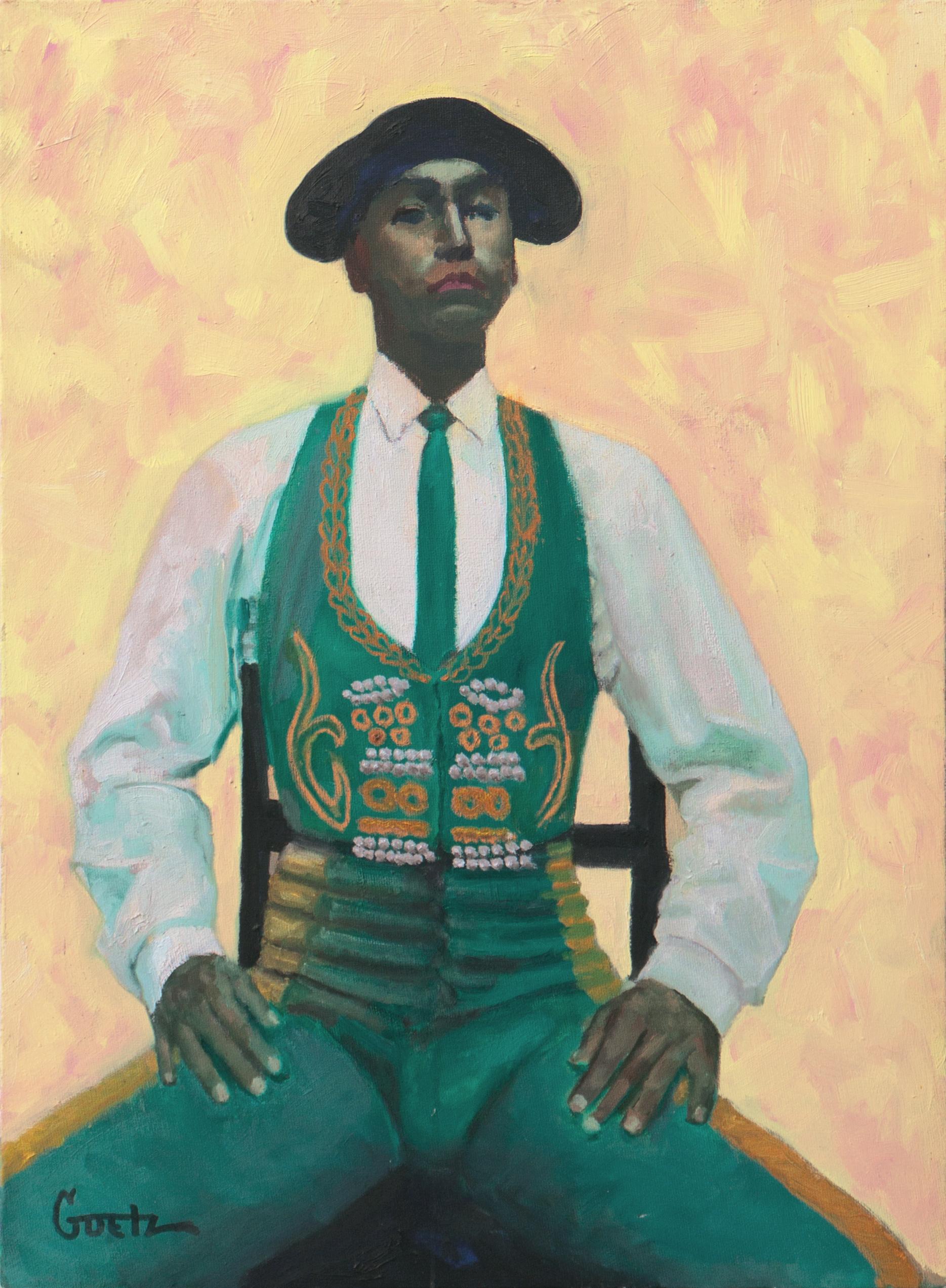 Jack Goetz Portrait Painting - 'Toreador', California, Post Impressionist Oil, Santa Monica College