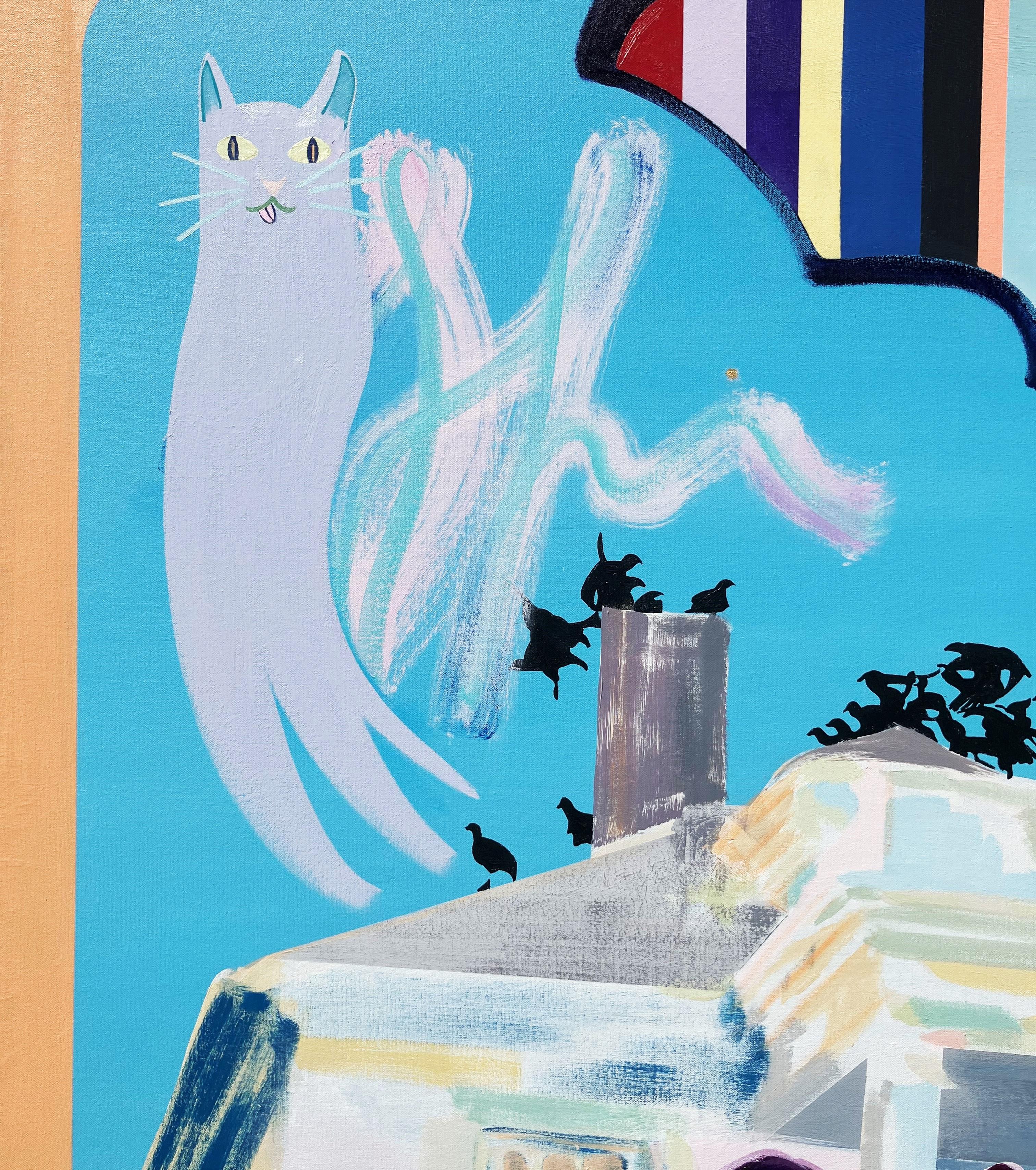 Casa abbandonata /// Contemporanea Street Art astratta Surrealismo Pittura di grandi dimensioni - Painting di Jack Graves III
