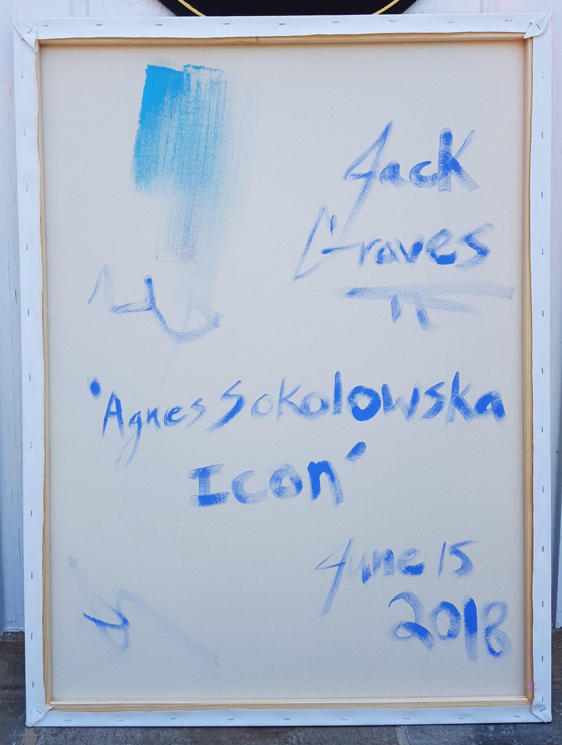 Agnes Sokolowska Icon /// Zeitgenössische Pop Art Mode Model Portrait Malerei im Angebot 8