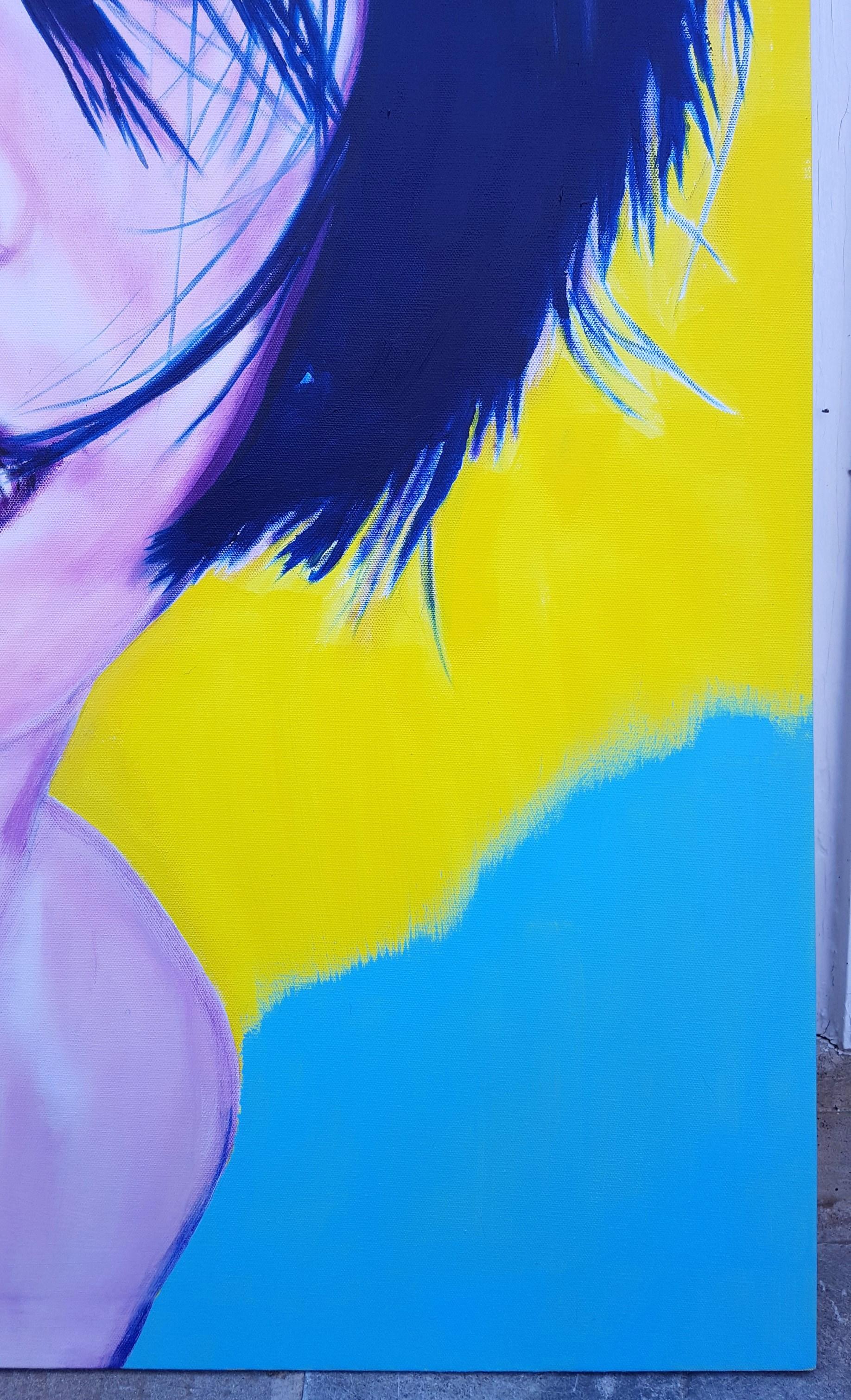 Agnes Sokolowska Icon /// Zeitgenössische Pop Art Mode Model Portrait Malerei im Angebot 1