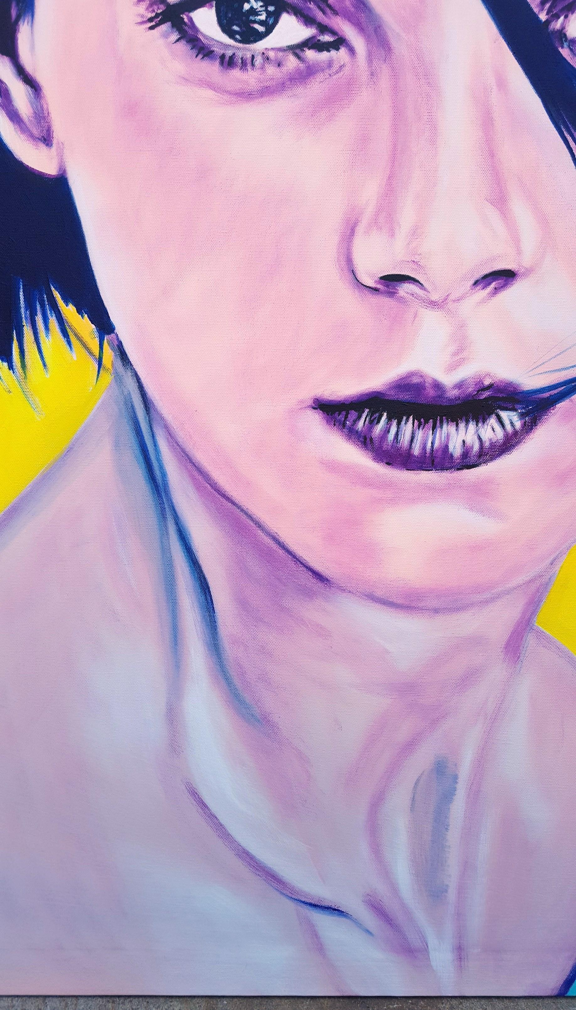 Agnes Sokolowska Icon /// Zeitgenössische Pop Art Mode Model Portrait Malerei im Angebot 4