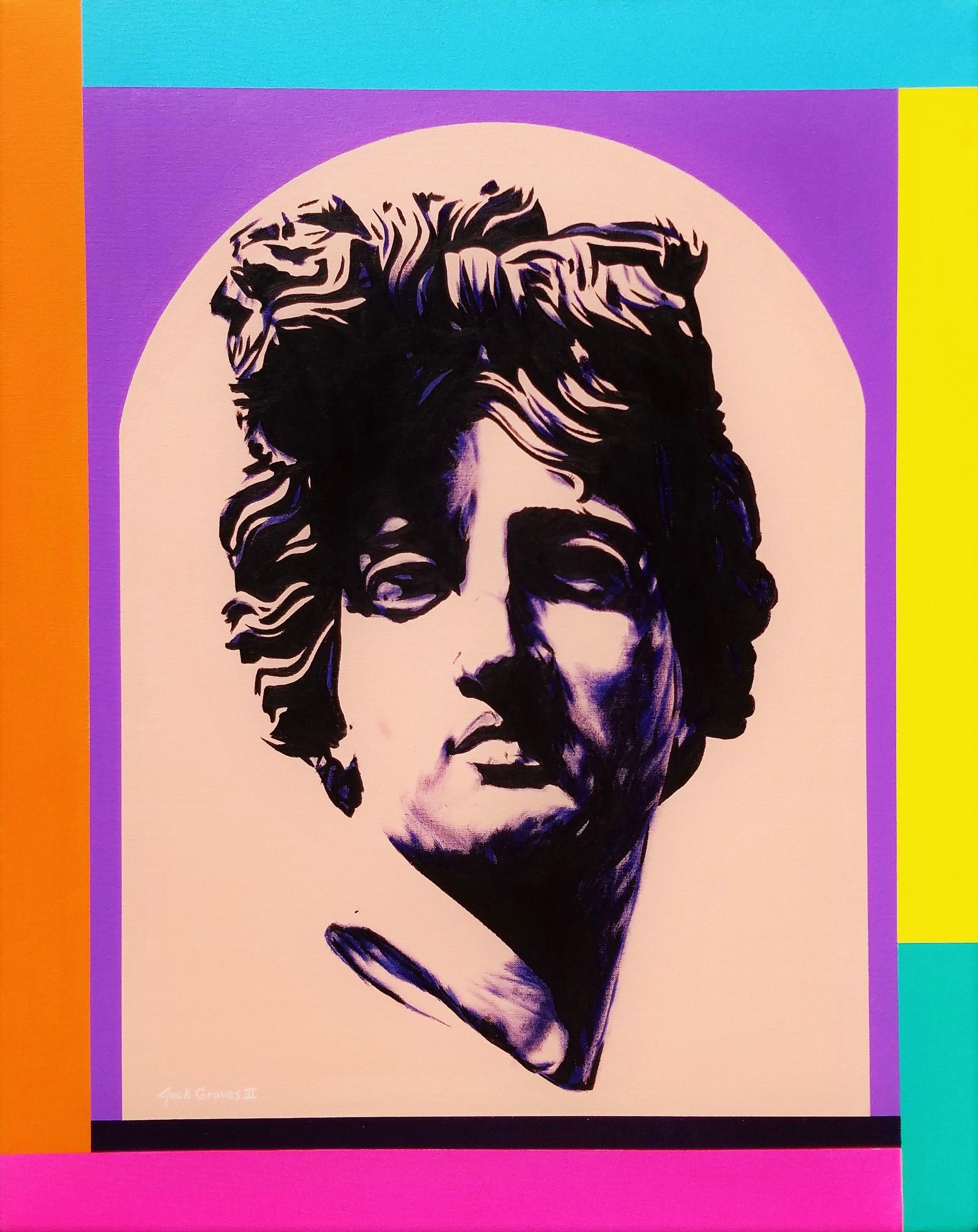 Portrait Painting Jack Graves III - Icone Apollo /// Contemporain Street Pop Art Mythologie Portrait Peinture Colorée