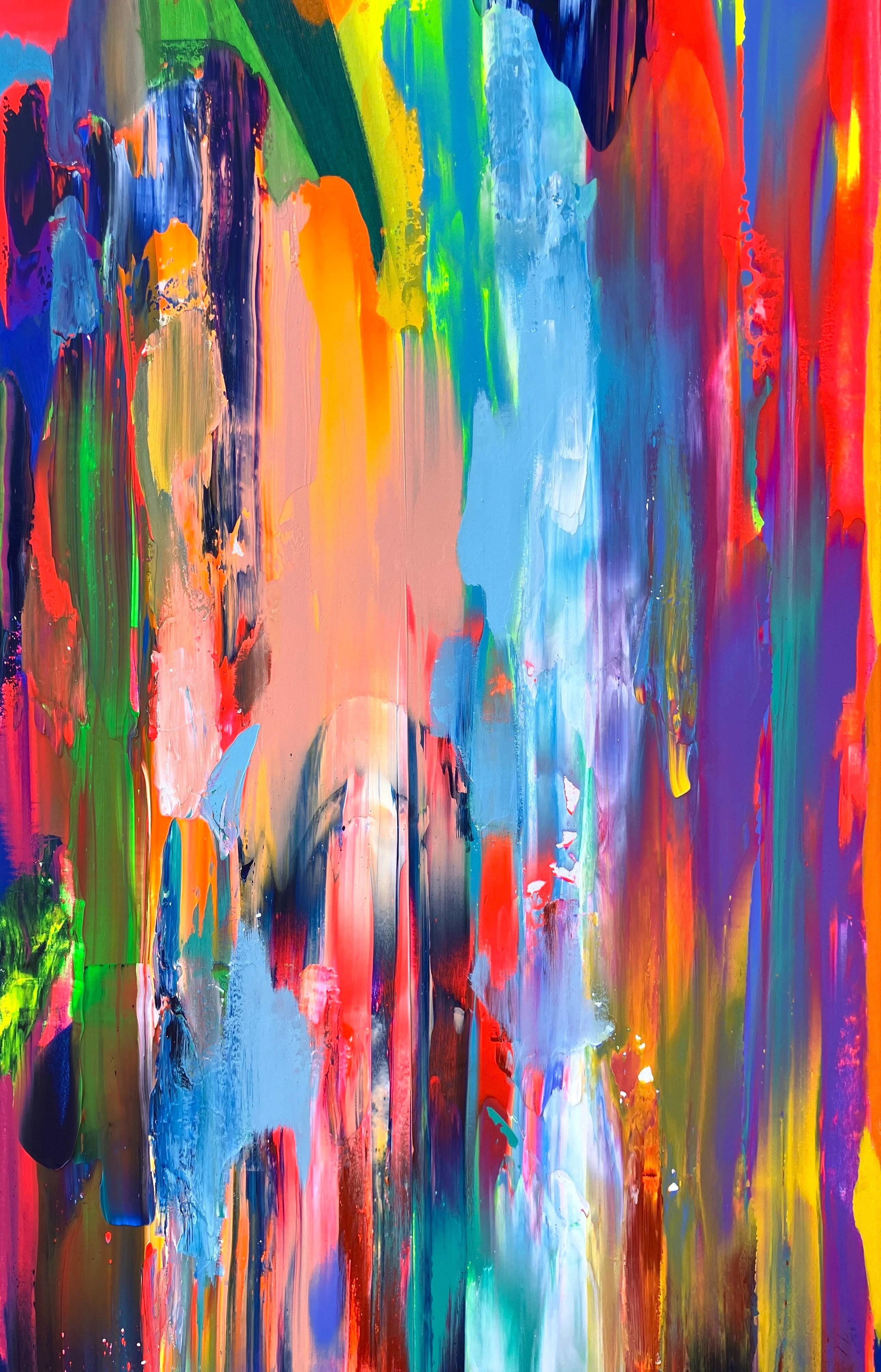 Ascent /// Jack Graves Contemporary Abstract Expressionism Vertical Larry Poons - Blue Abstract Painting by Jack Graves III