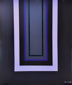 Atrium /// Jack Graves Contemporary Abstract Geometrical Painting Striped Dark