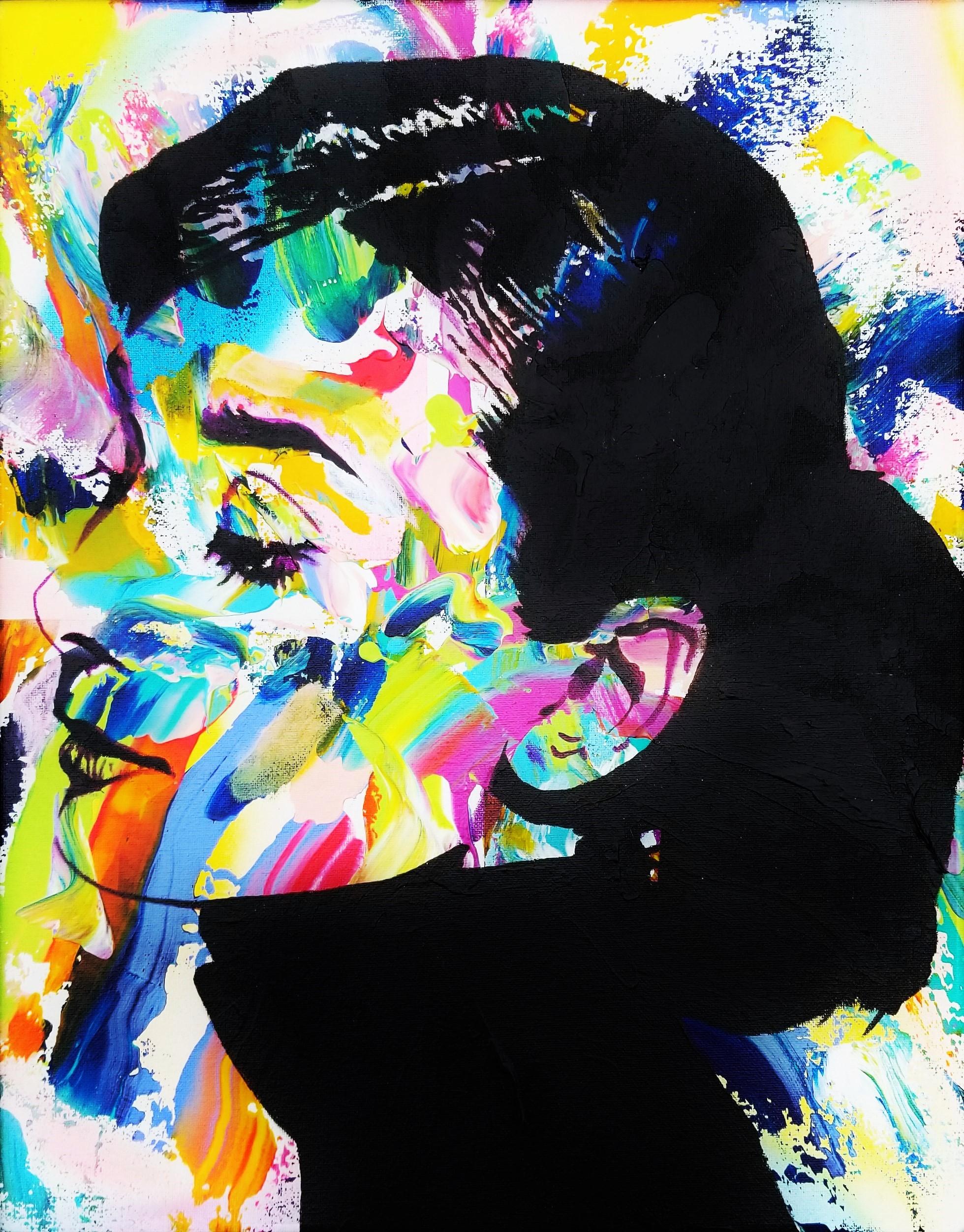 Jack Graves III Portrait Painting – Audrey Hepburn Ikone /// Contemporary Fashion Model Schauspielerin Pop Art Gemälde 