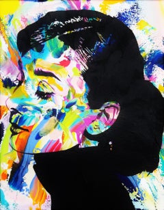 Icône Audrey Hepburn /// Contemporary Fashion Model Actress Pop Art Painting 