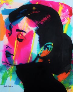 Audrey Hepburn Icon XI /// Contemporary Street Pop Art Actress Model Painting