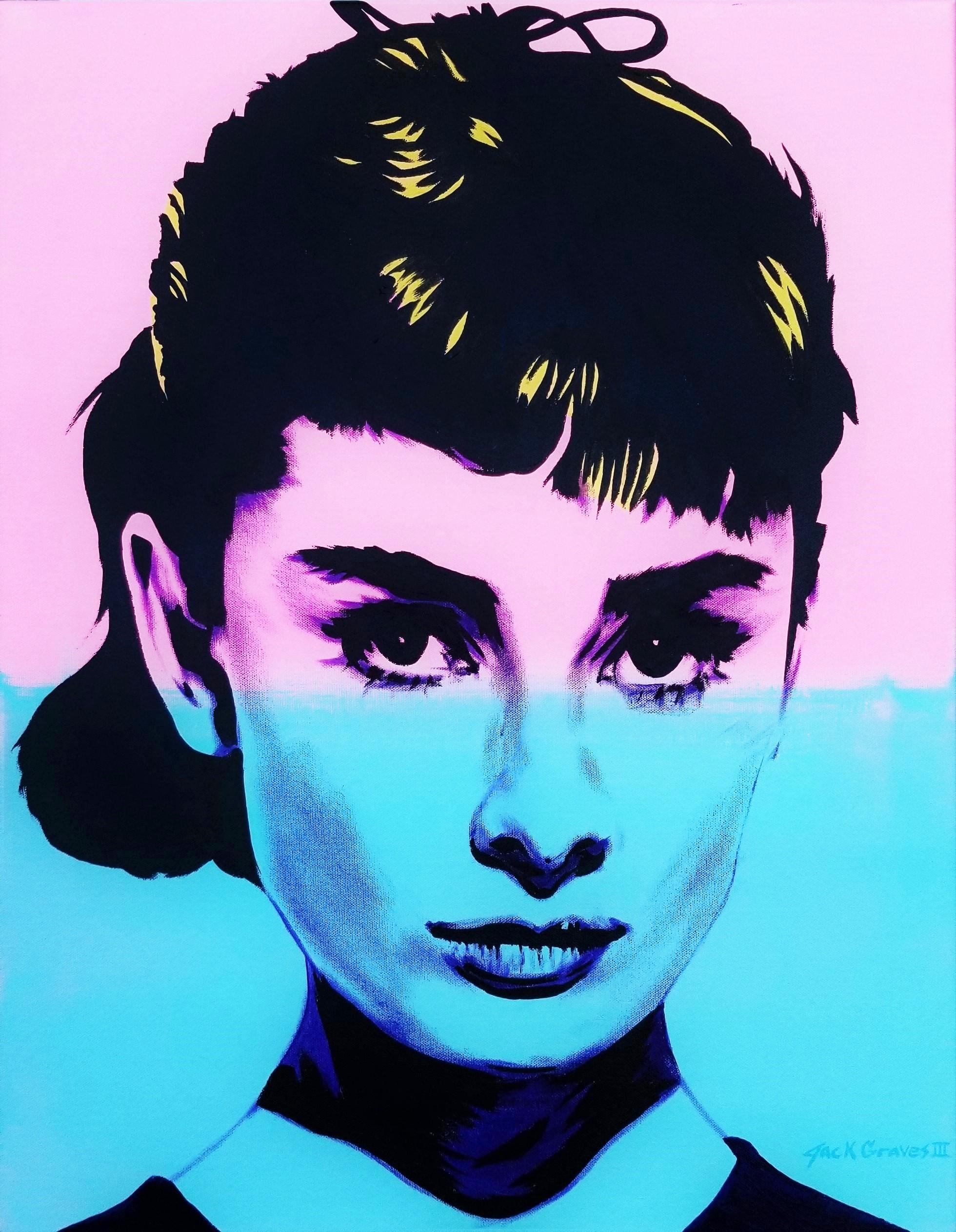 Jack Graves III Portrait Painting - Audrey Hepburn Icon XII /// Contemporary Street Pop Art Actress Fashion Model 