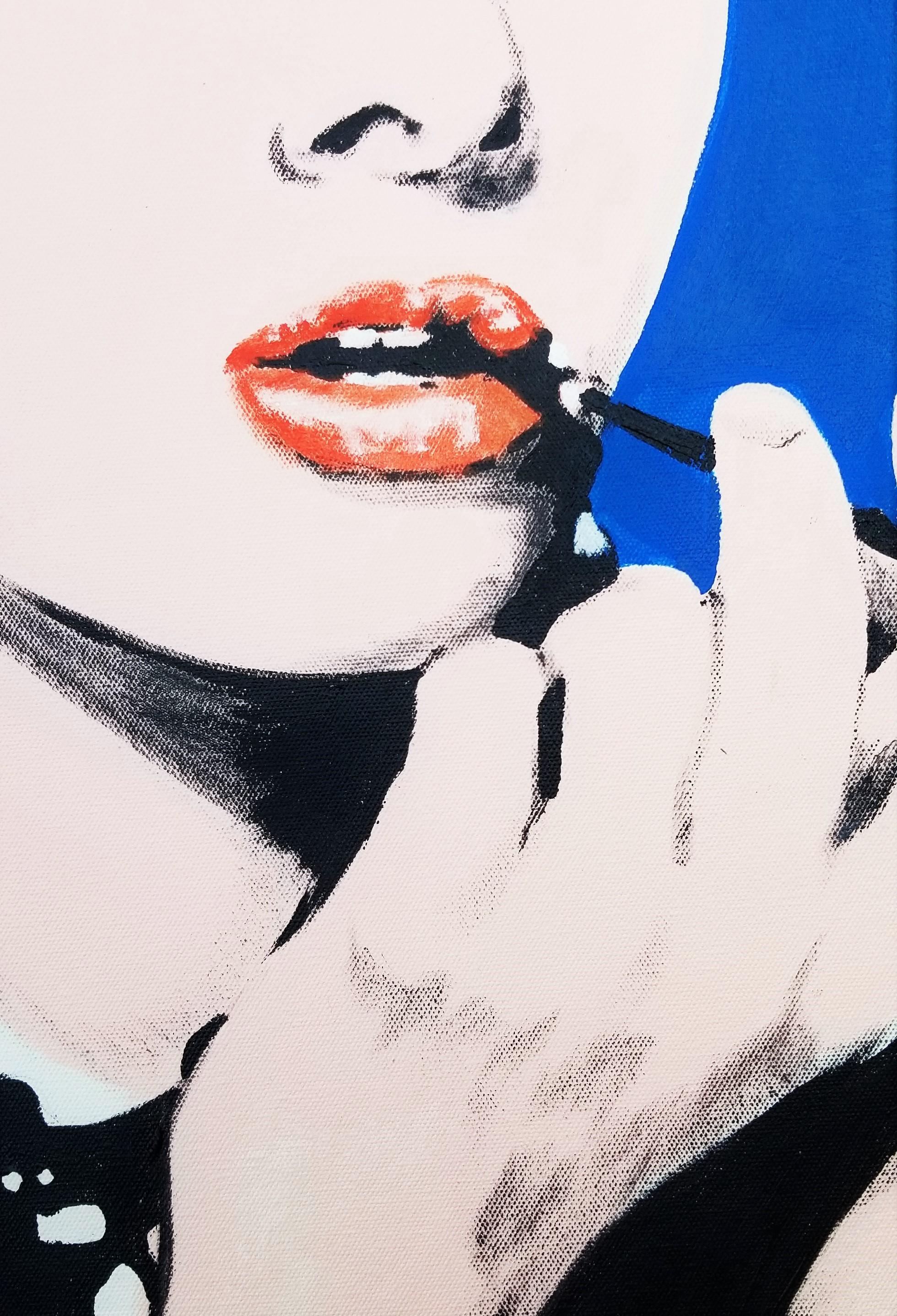 Audrey Hepburn Icone XIII /// Quadro di Street Pop Art Contemporaneo Blu 7