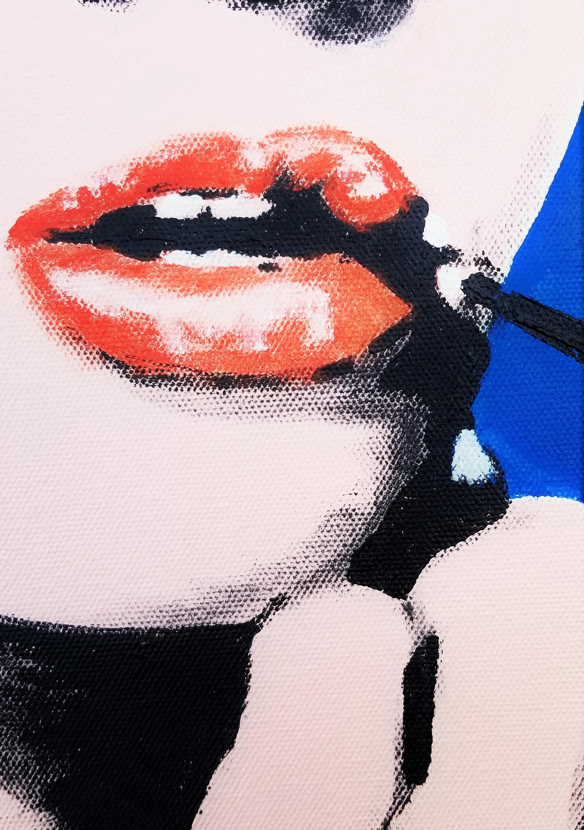 Audrey Hepburn Icone XIII /// Quadro di Street Pop Art Contemporaneo Blu 8