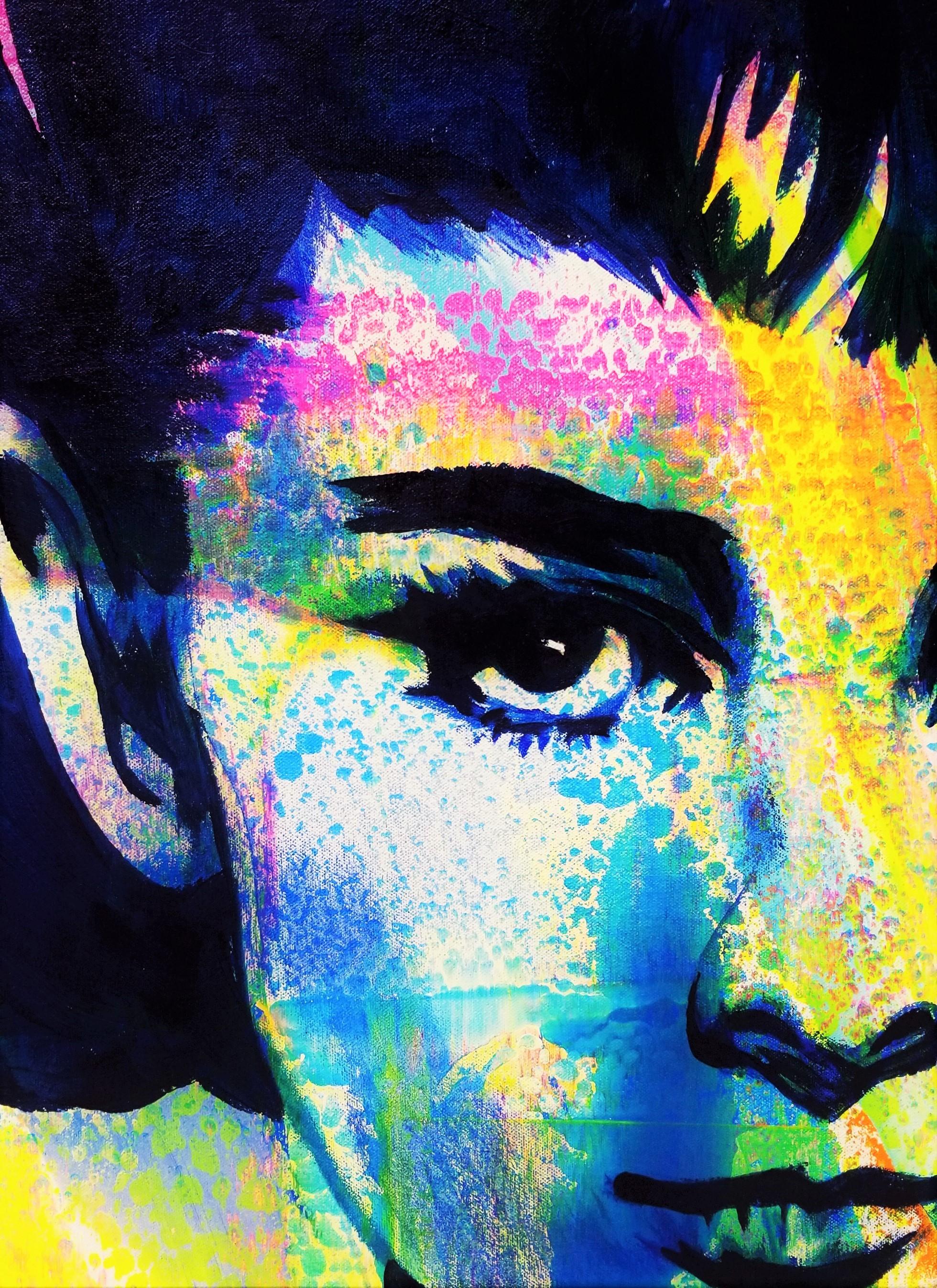 Audrey Hepburn x2 Icon /// Contemporary Street Pop Art Painting Fashion Actress For Sale 7