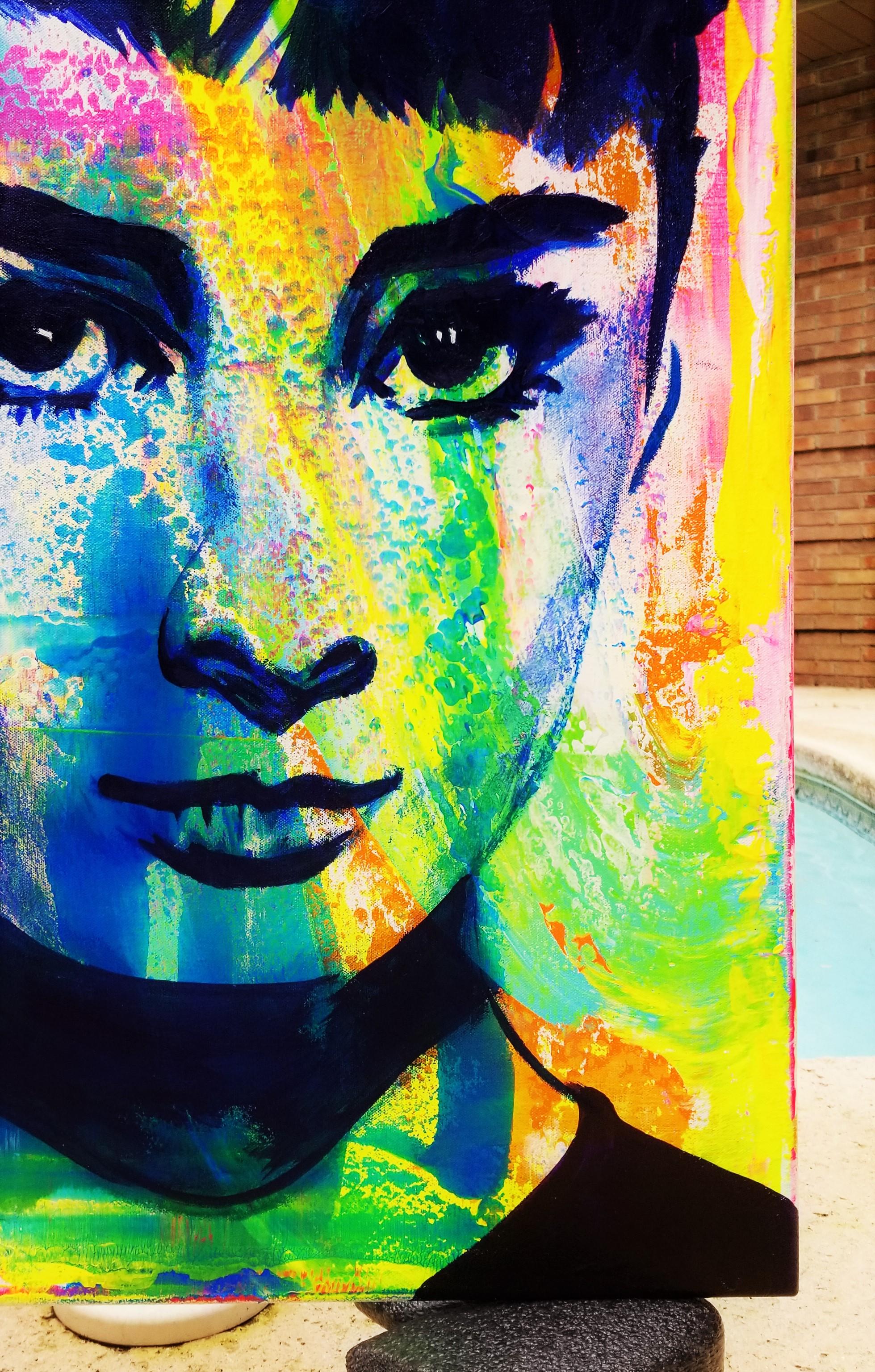 Audrey Hepburn x2 Icon /// Contemporary Street Pop Art Painting Fashion Actress For Sale 2