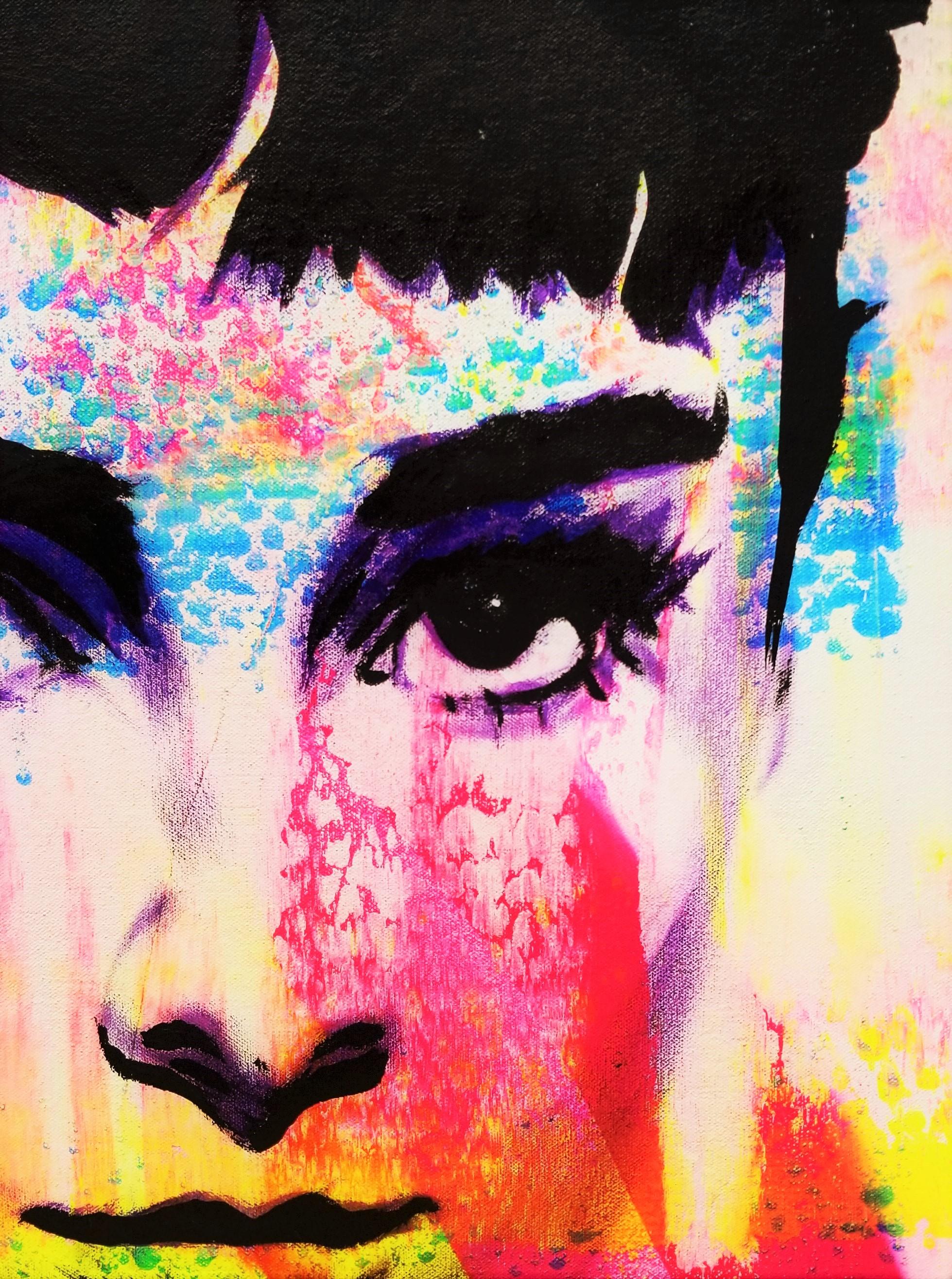 Audrey Hepburn x2 Icon /// Contemporary Street Pop Art Painting Fashion Actress For Sale 5
