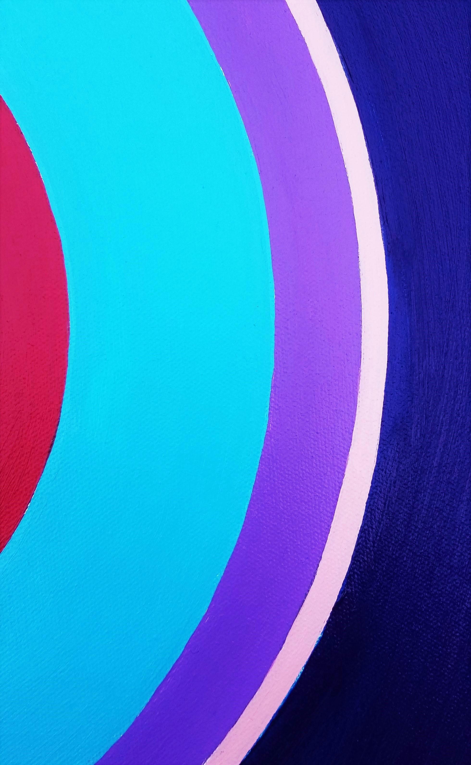 Aura V /// Contemporary Abstract Geometric Circles Colorful Art Striped Minimal For Sale 8