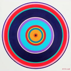 Vintage Aura V /// Contemporary Abstract Geometric Circles Colorful Art Striped Minimal