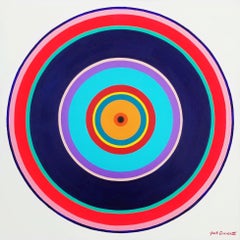 Aura V /// Contemporaneo Astratto Geometrico Cerchi Colorati Arte a Strisce Minimal