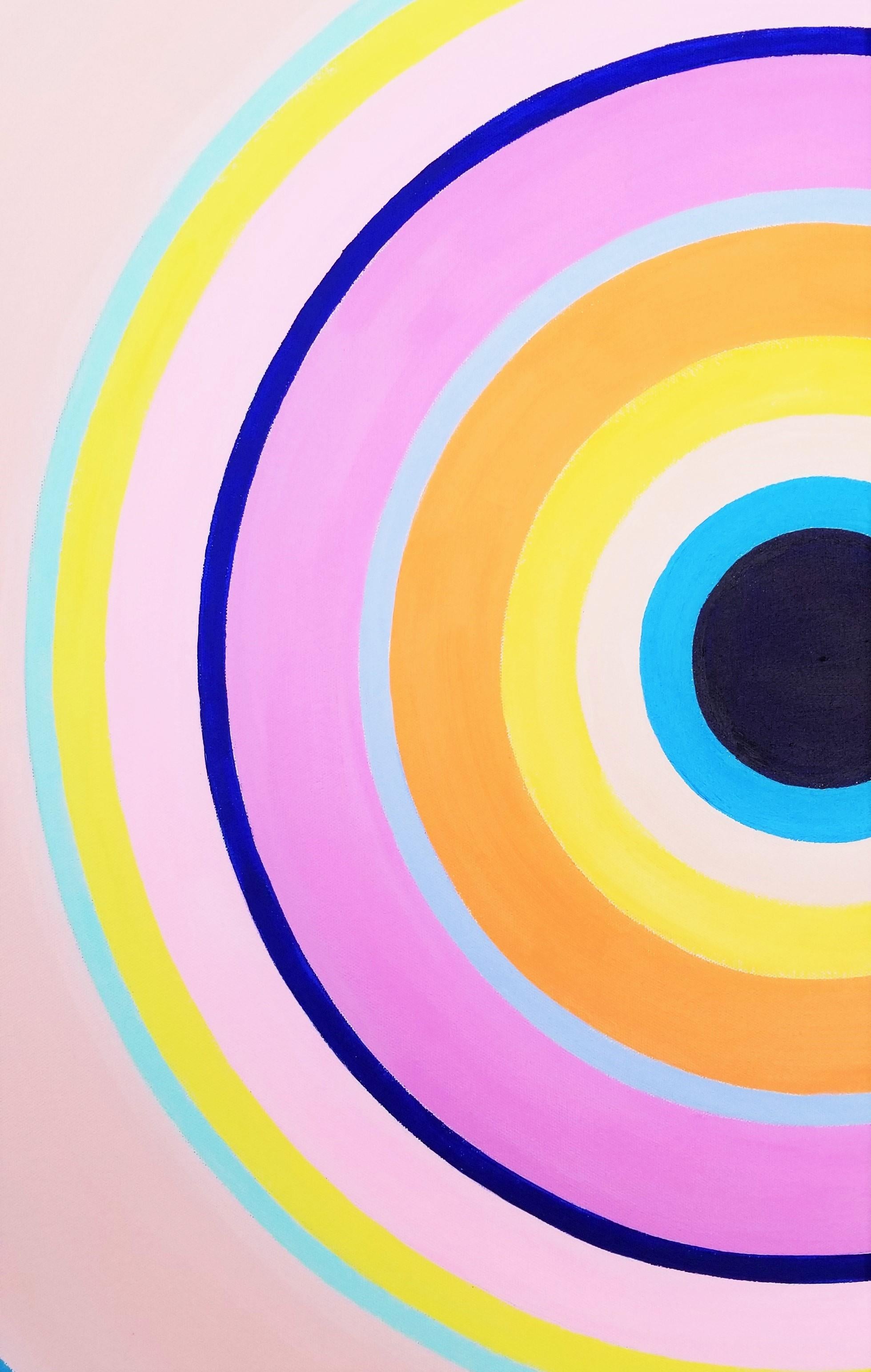Aura VI /// Contemporary Abstract Geometric Colorfield Circles Painting Art (peinture abstraite géométrique à base de cercles) en vente 8