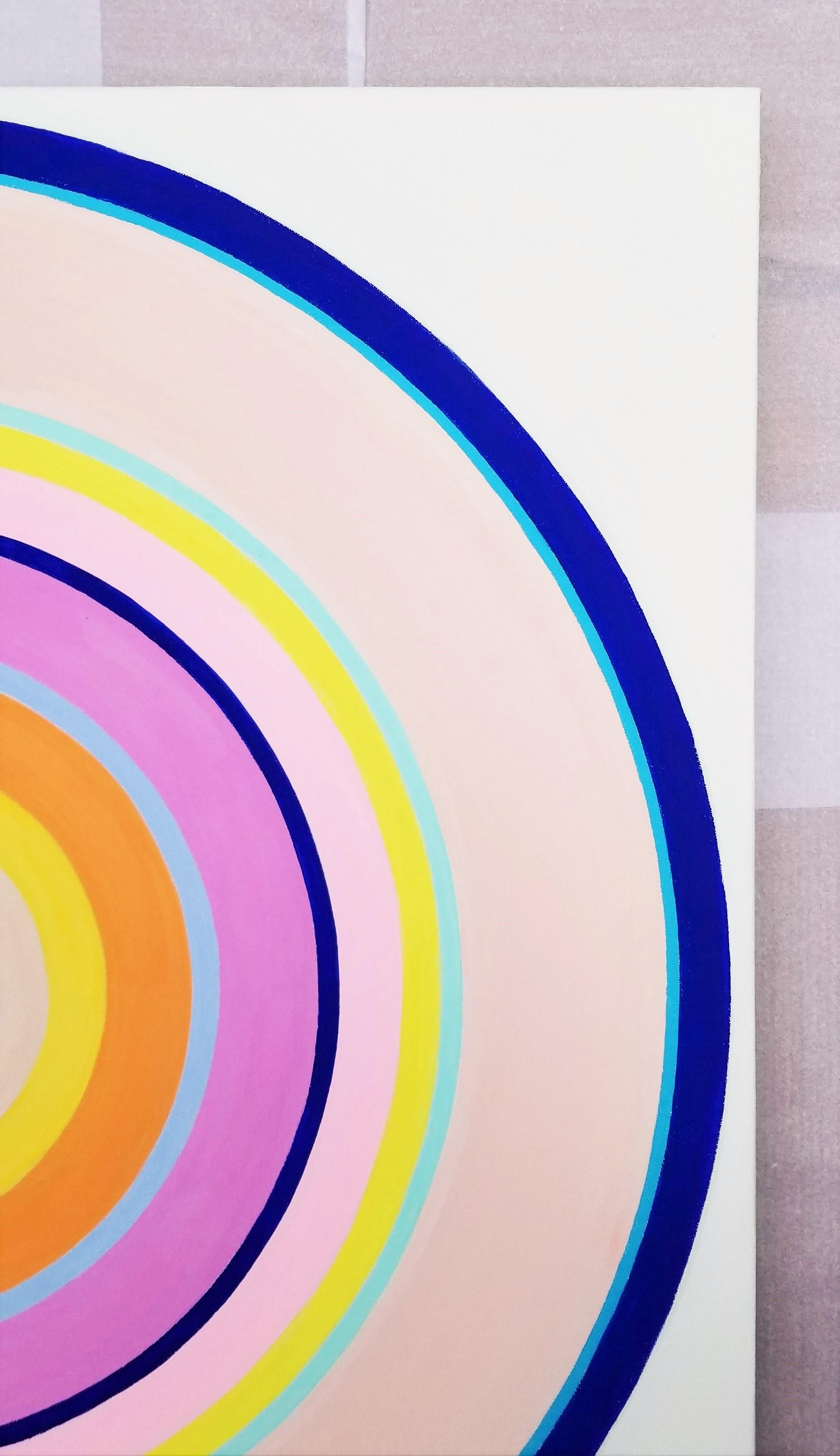 Aura VI /// Contemporary Abstract Geometric Colorfield Circles Painting Art (peinture abstraite géométrique à base de cercles) en vente 2
