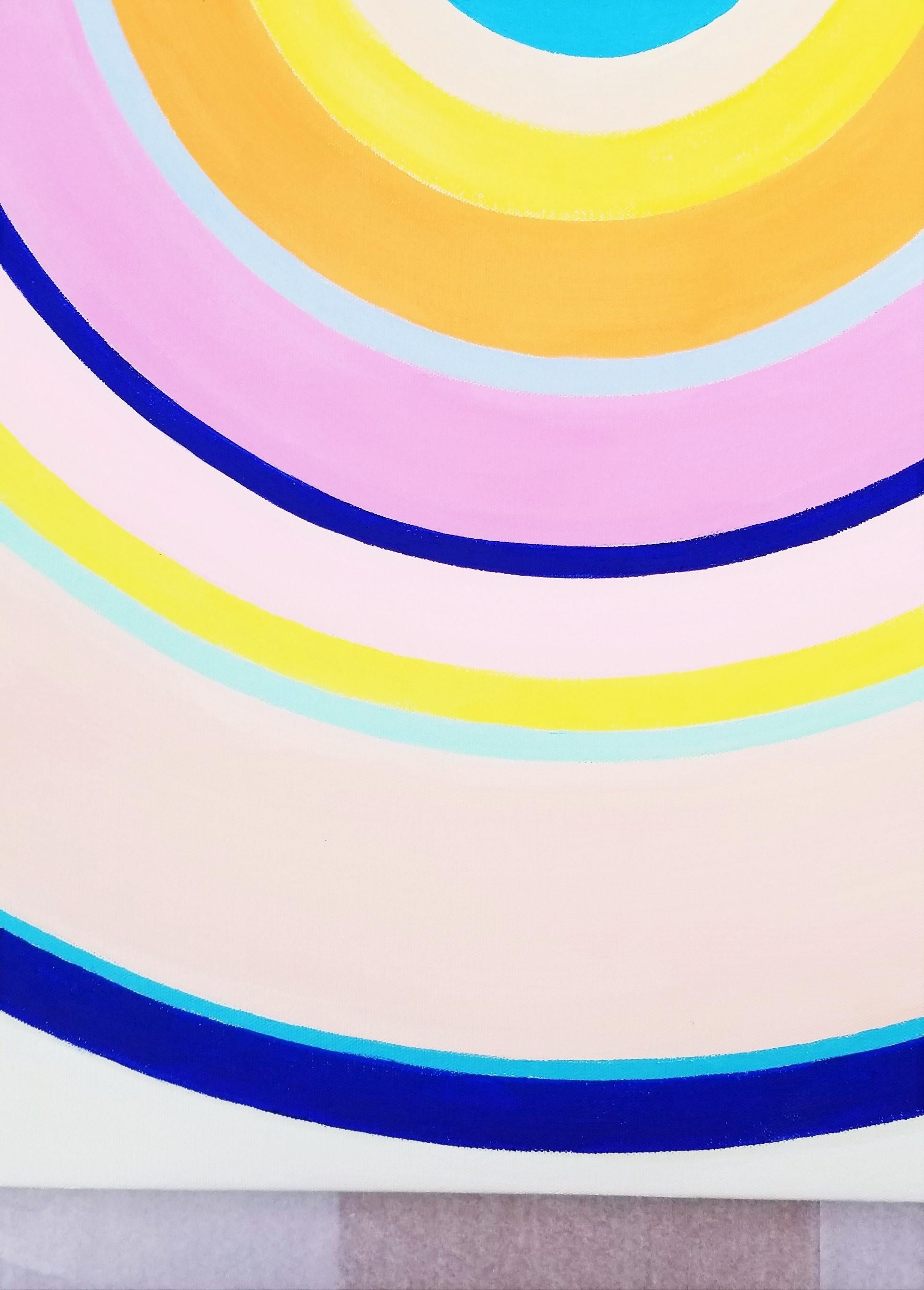 Aura VI /// Contemporary Abstract Geometric Colorfield Circles Painting Art (peinture abstraite géométrique à base de cercles) en vente 5
