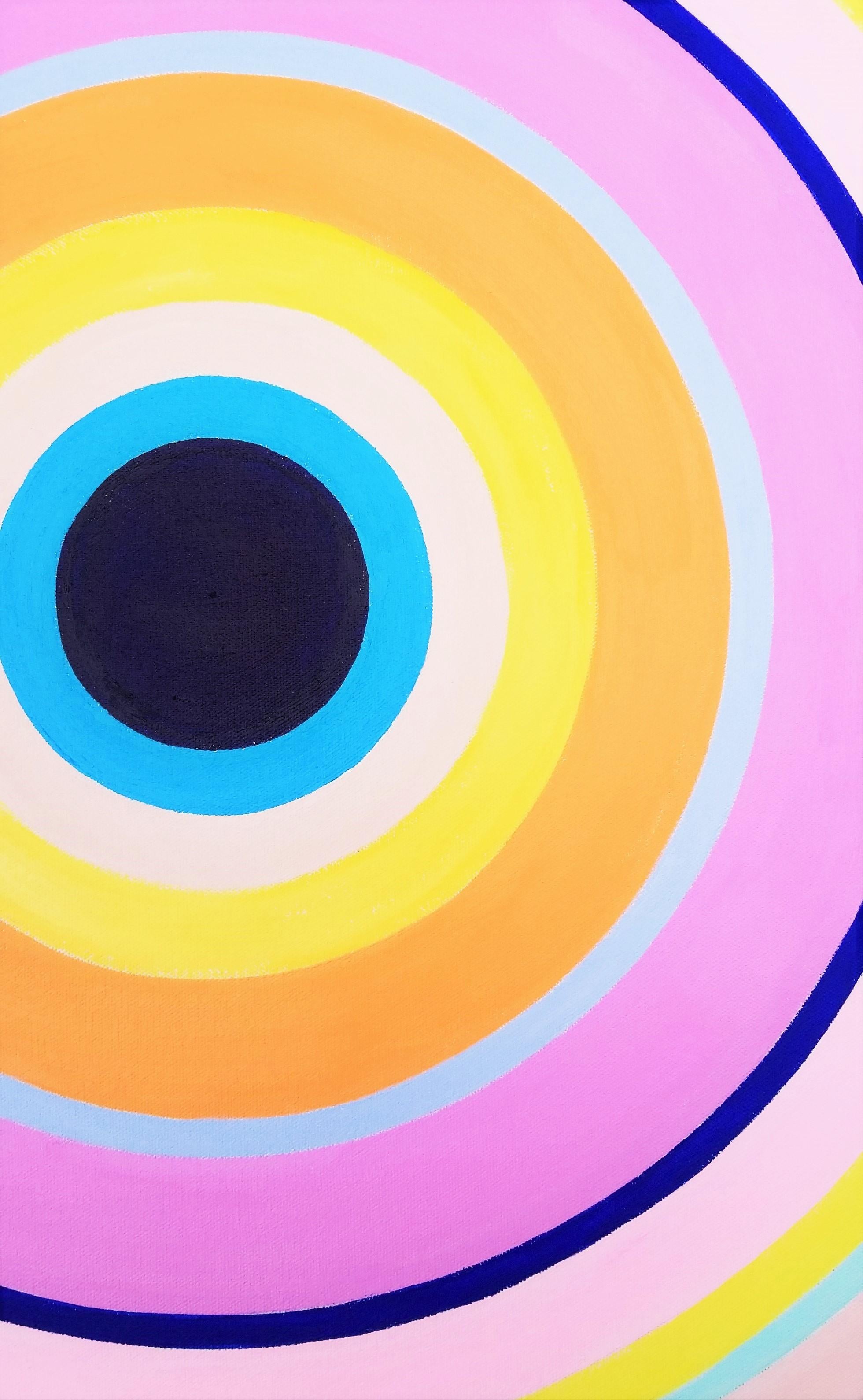 Aura VI /// Contemporary Abstract Geometric Colorfield Circles Painting Art (peinture abstraite géométrique à base de cercles) en vente 6